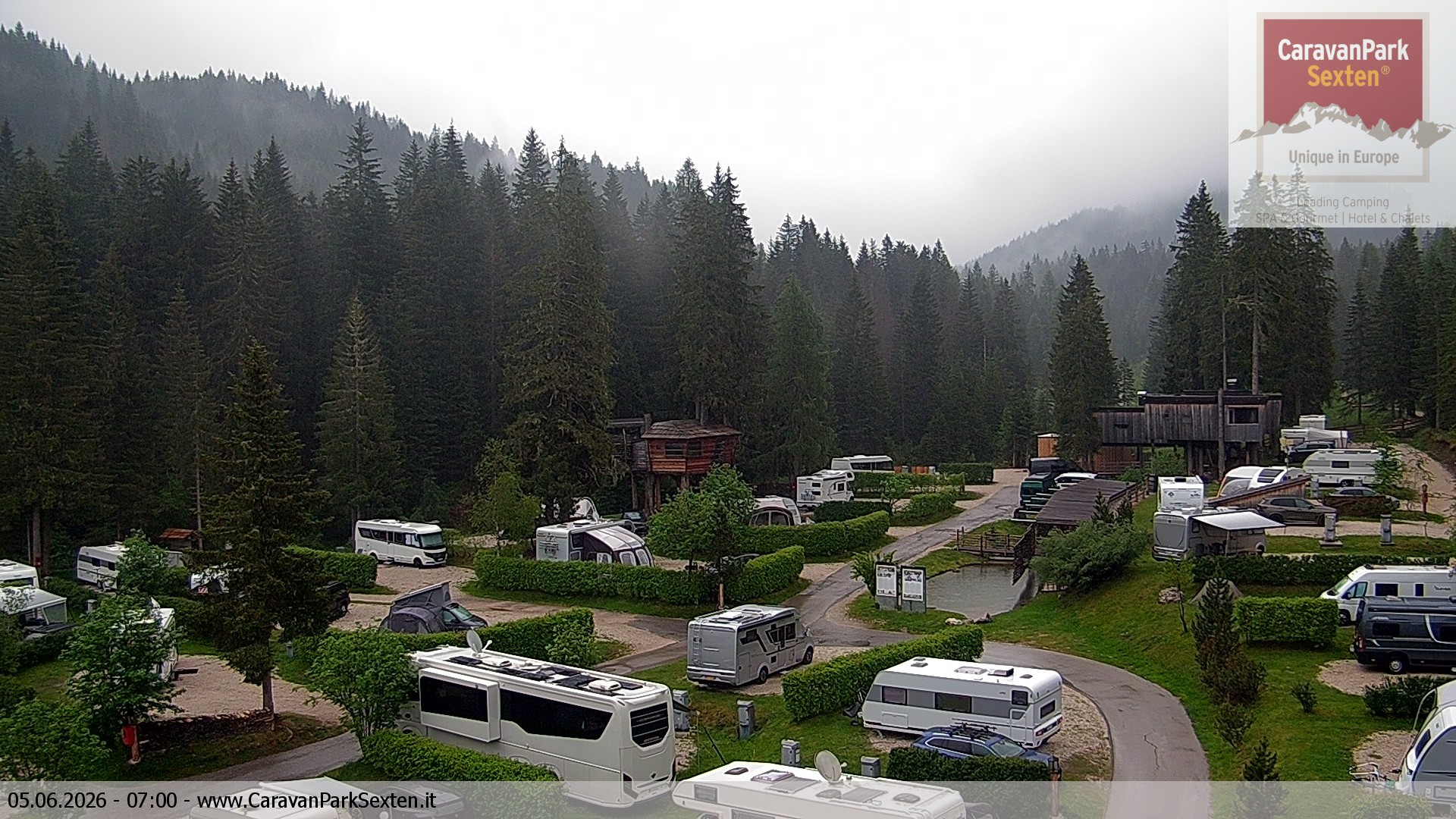 Archiv Foto Webcam Caravanpark in Sexten - Moos