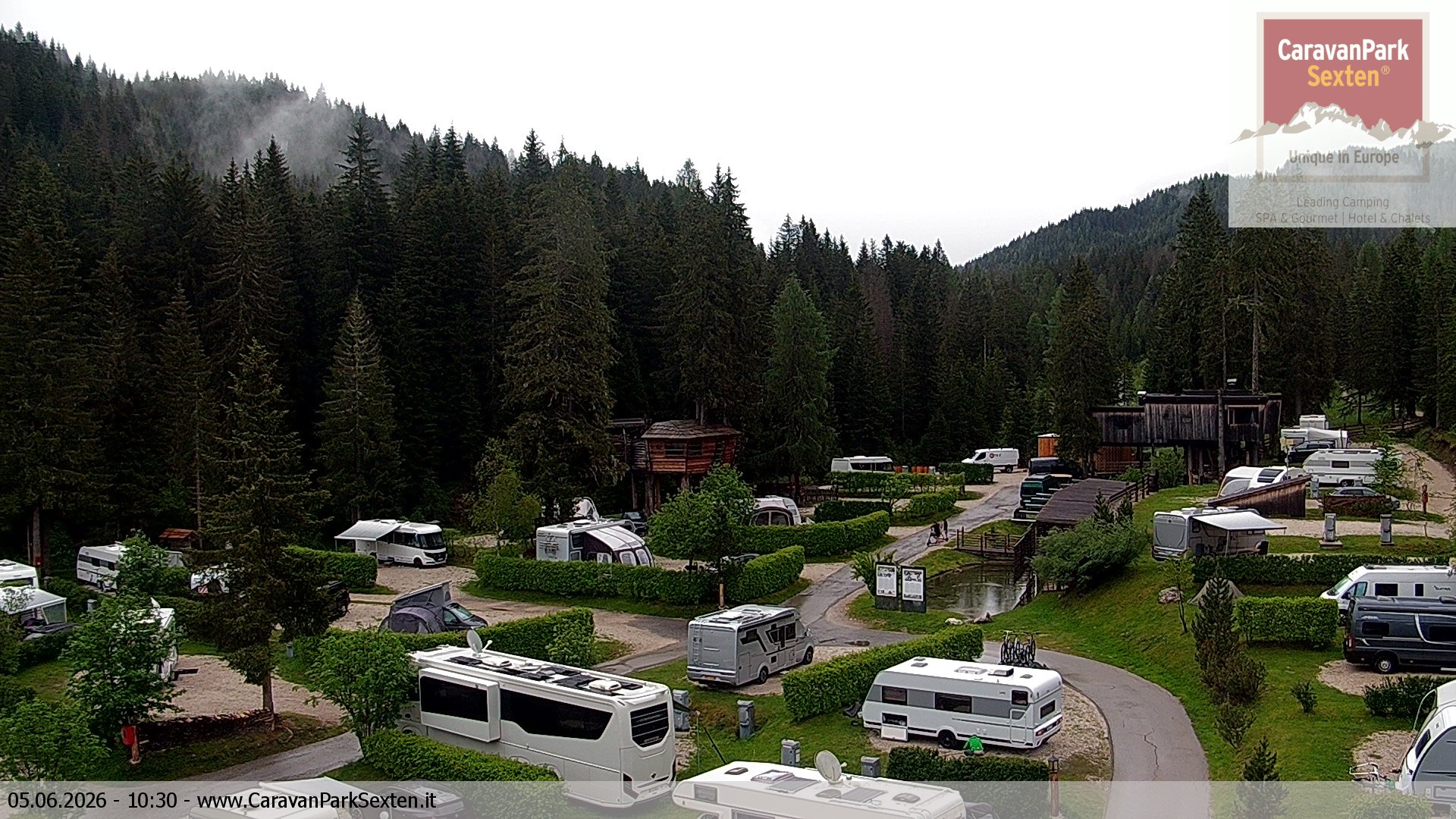 Archiv Foto Webcam Caravanpark in Sexten - Moos