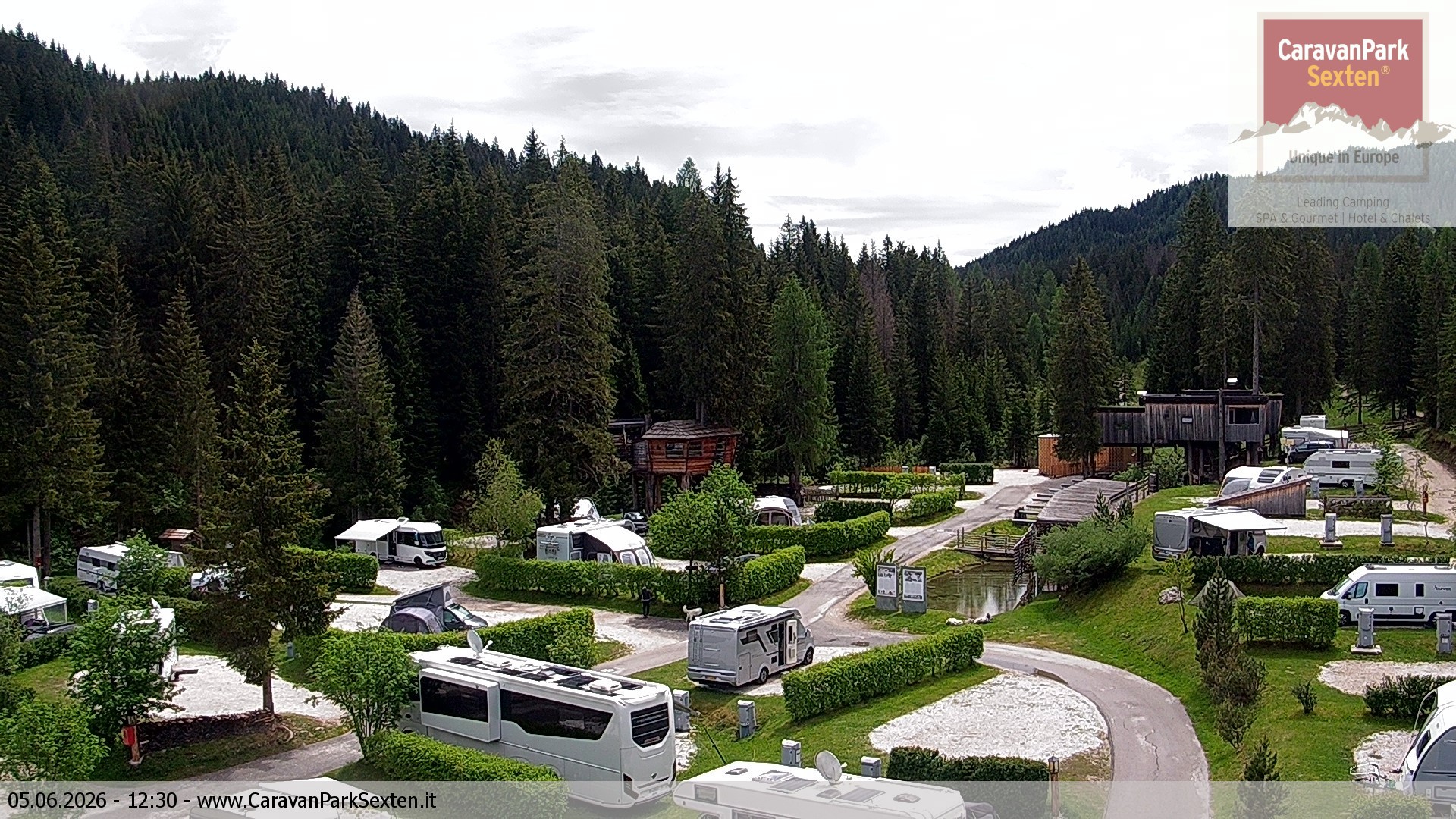 Archiv Foto Webcam Caravanpark in Sexten - Moos