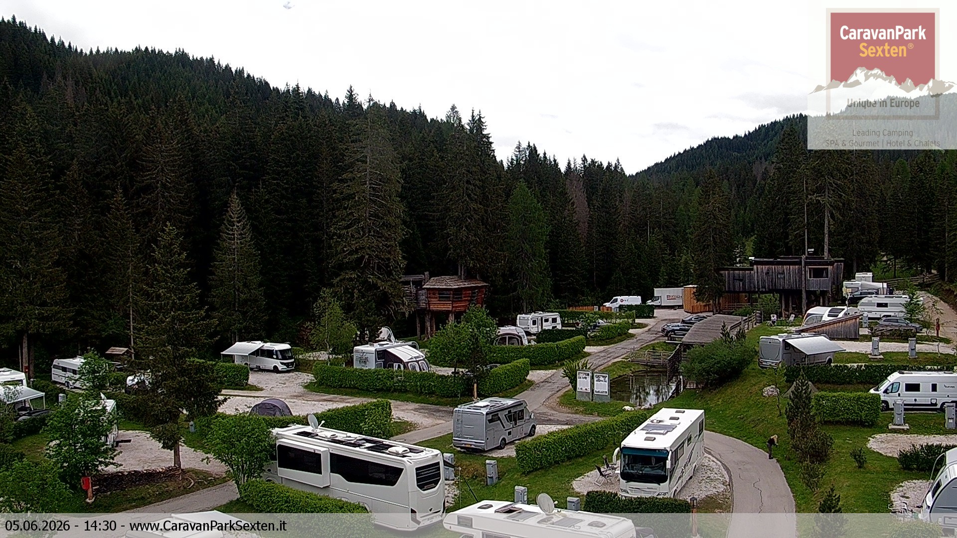 Archiv Foto Webcam Caravanpark in Sexten - Moos