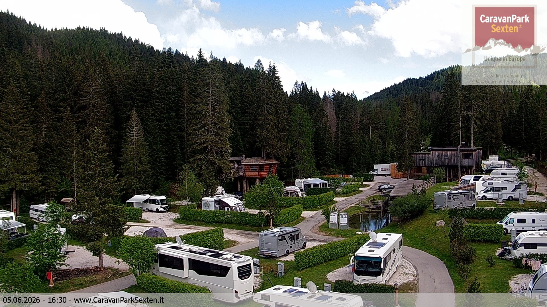 Archiv Foto Webcam Caravanpark in Sexten - Moos