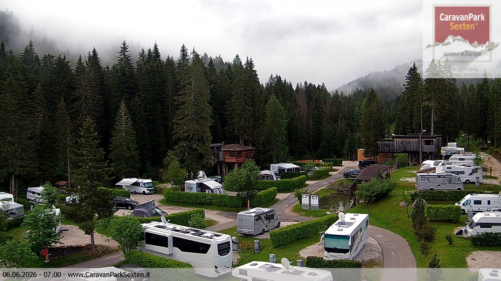 Archiv Foto Webcam Caravanpark in Sexten - Moos