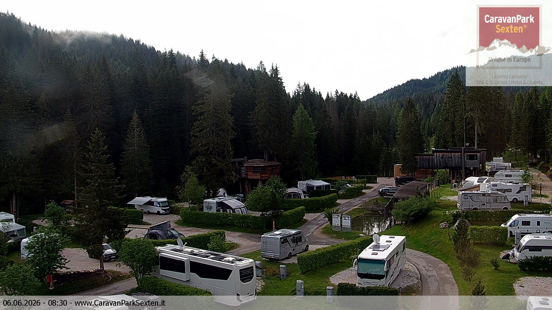 Archiv Foto Webcam Caravanpark in Sexten - Moos