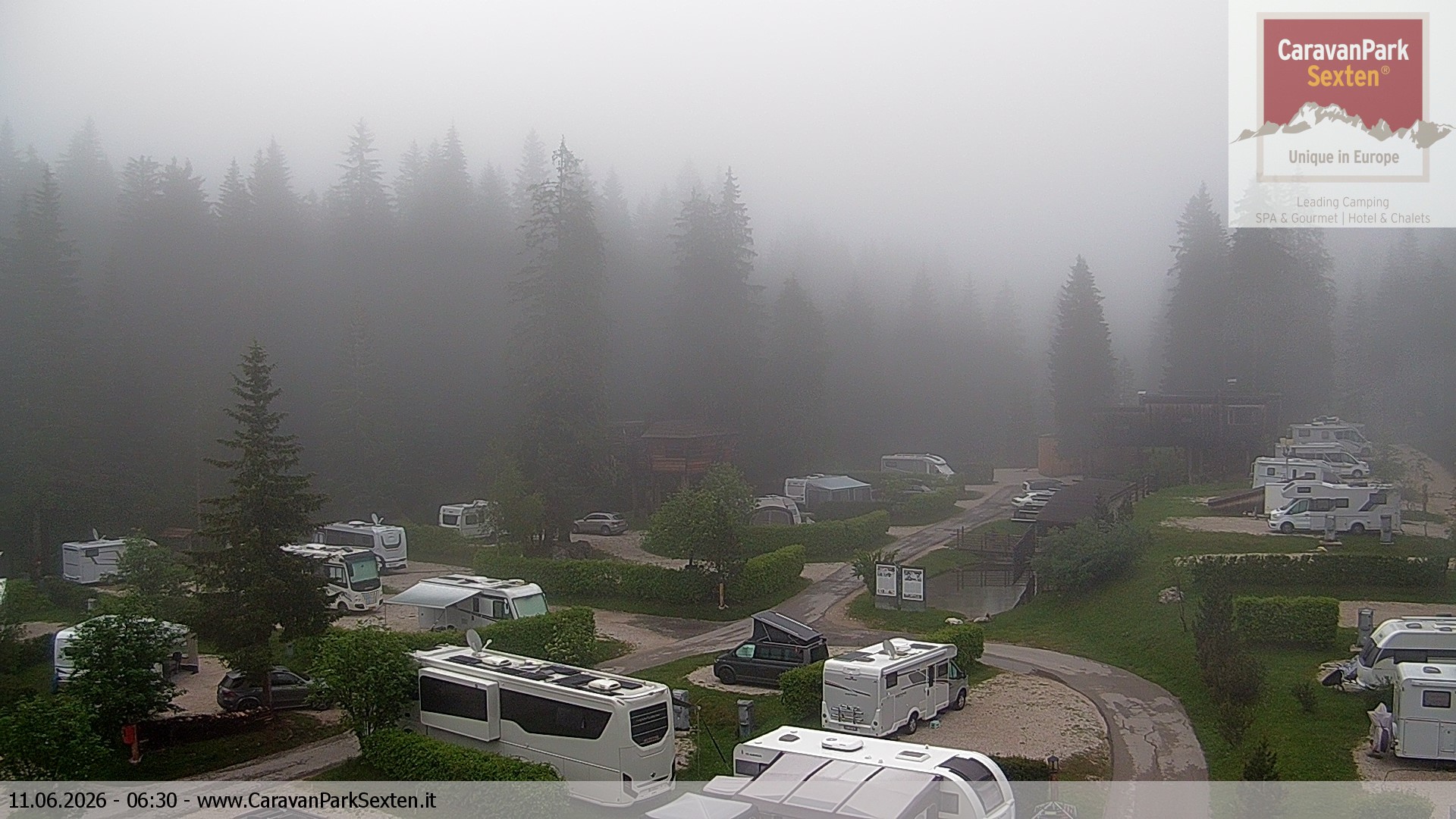 Archiv Foto Webcam Caravanpark in Sexten - Moos