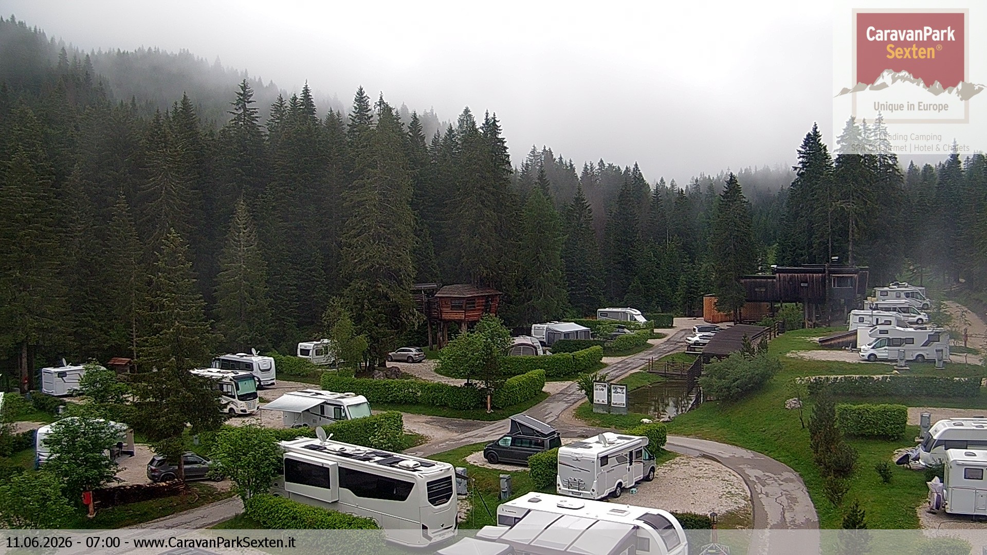 Archiv Foto Webcam Caravanpark in Sexten - Moos