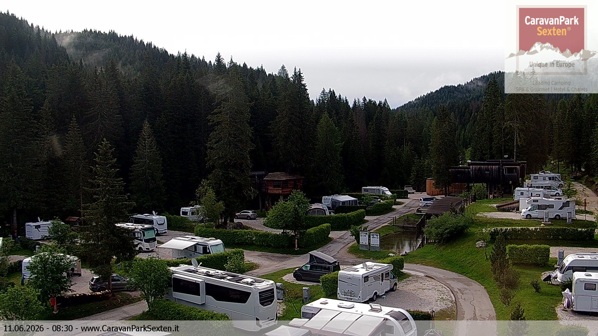 Archiv Foto Webcam Caravanpark in Sexten - Moos