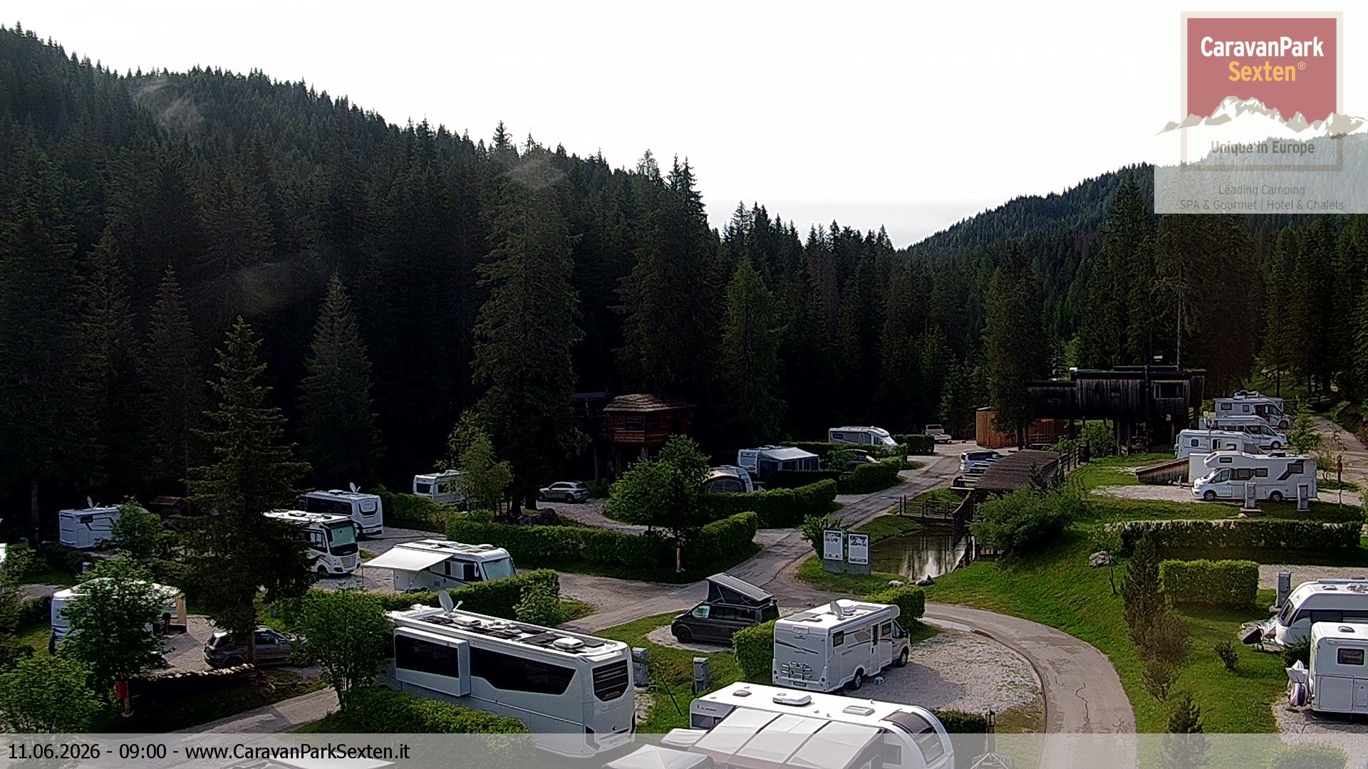Archiv Foto Webcam Caravanpark in Sexten - Moos