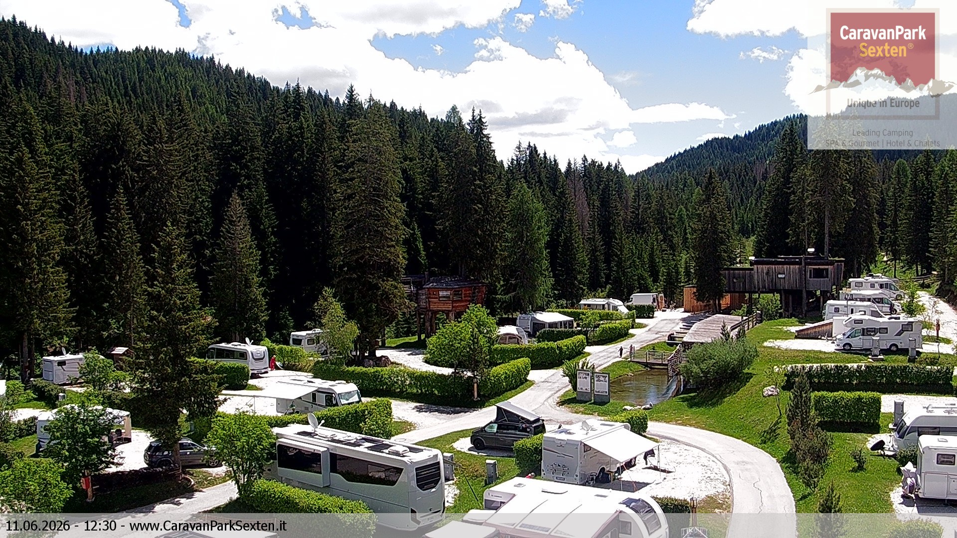 Archiv Foto Webcam Caravanpark in Sexten - Moos