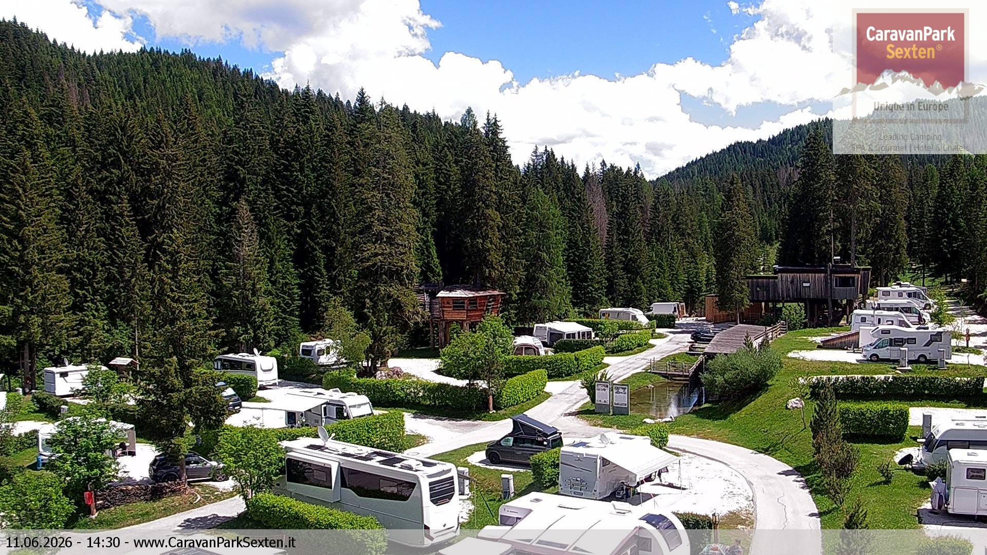 Archiv Foto Webcam Caravanpark in Sexten - Moos