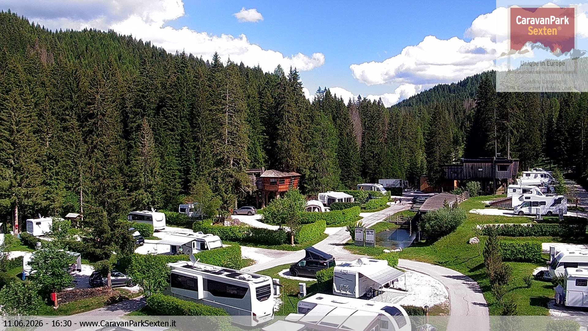 Archiv Foto Webcam Caravanpark in Sexten - Moos
