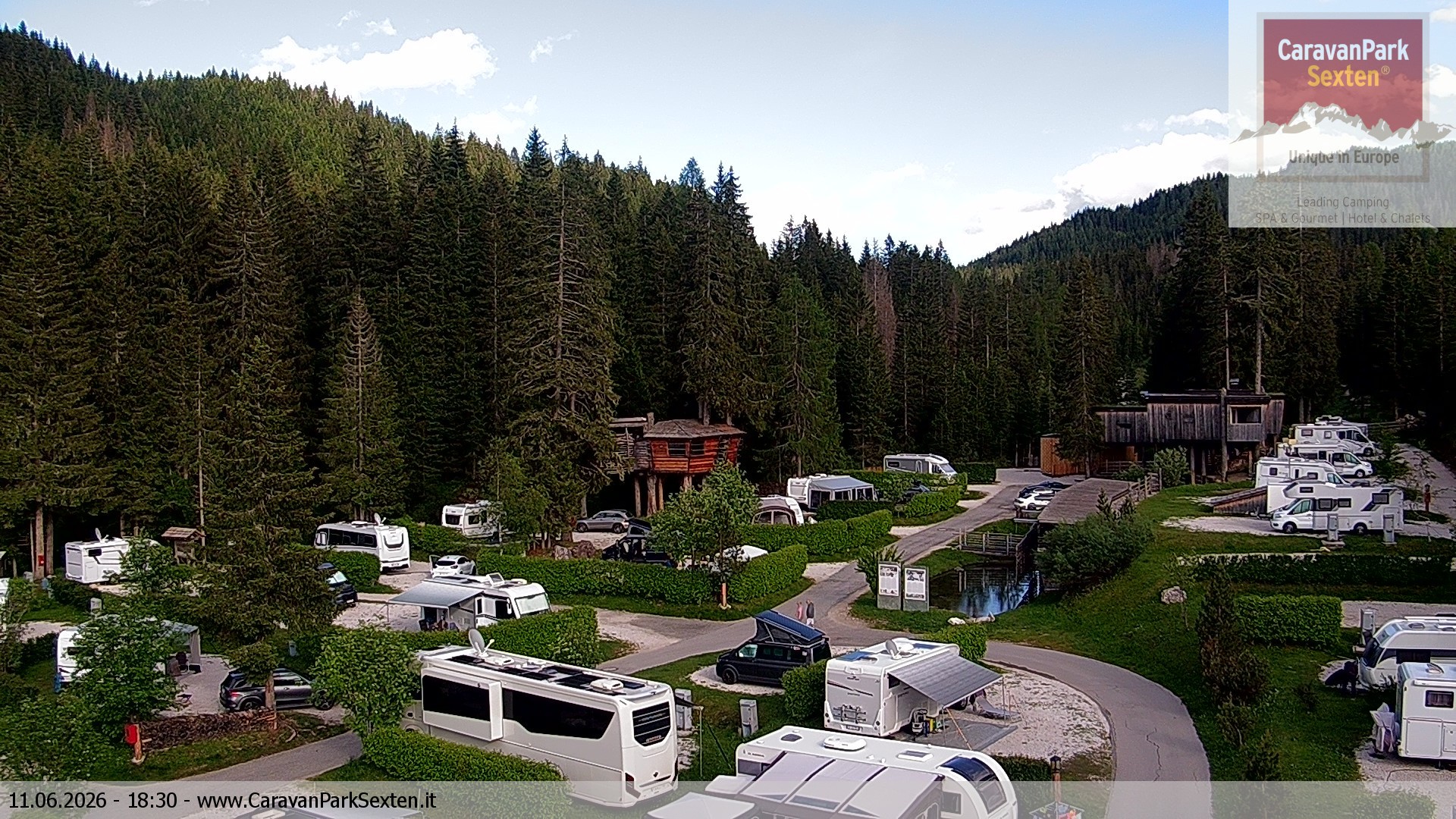 Archiv Foto Webcam Caravanpark in Sexten - Moos