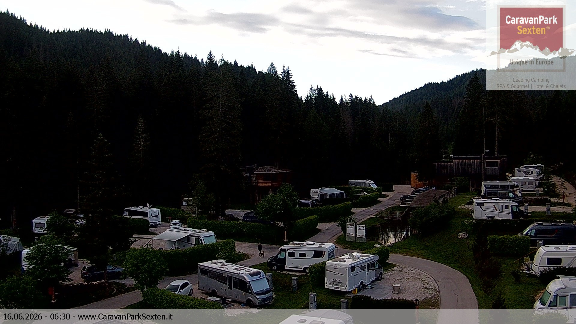 Archived image Webcam Sexten-Moos: caravanpark