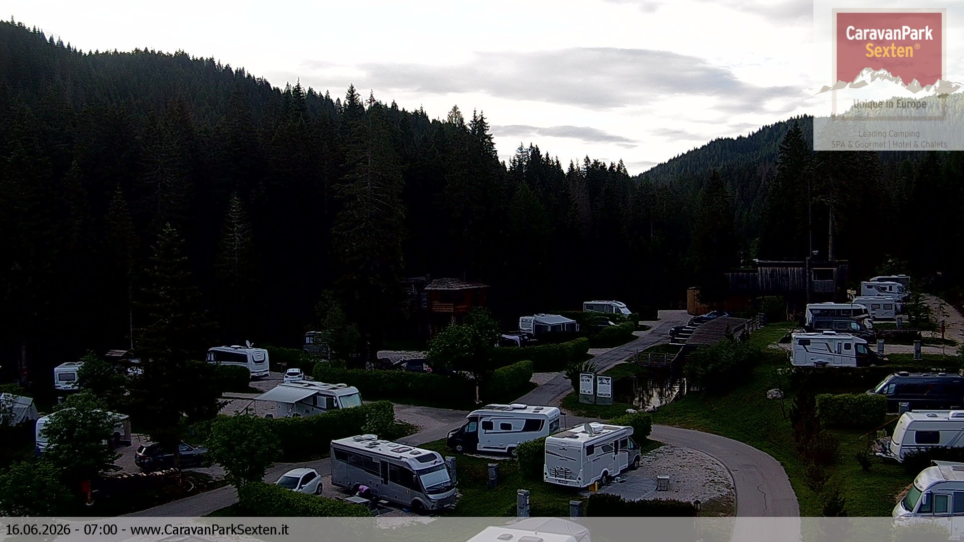 Archiv Foto Webcam Caravanpark in Sexten - Moos