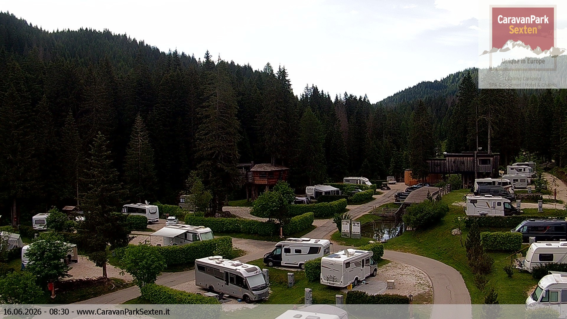 Archiv Foto Webcam Caravanpark in Sexten - Moos