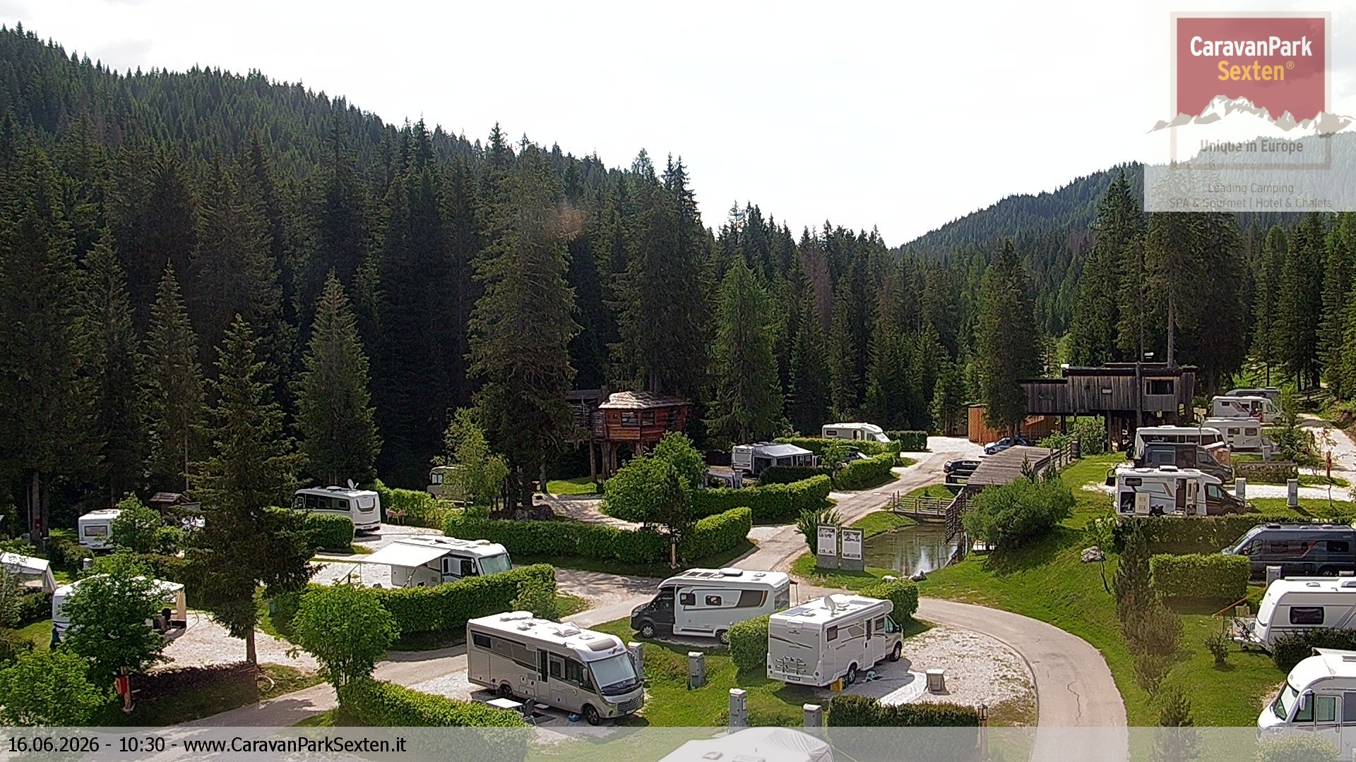 Archiv Foto Webcam Caravanpark in Sexten - Moos