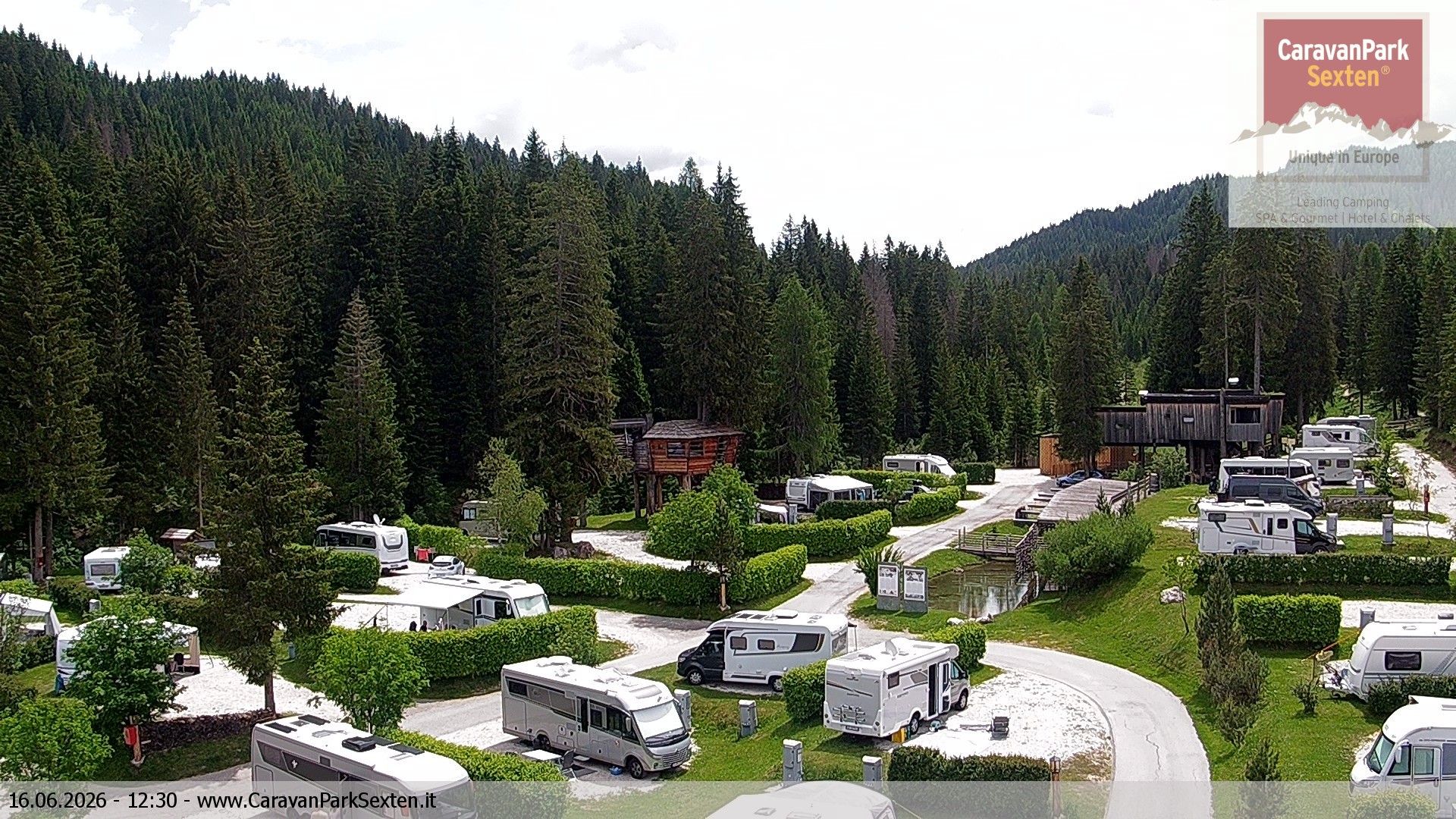 Archiv Foto Webcam Caravanpark in Sexten - Moos