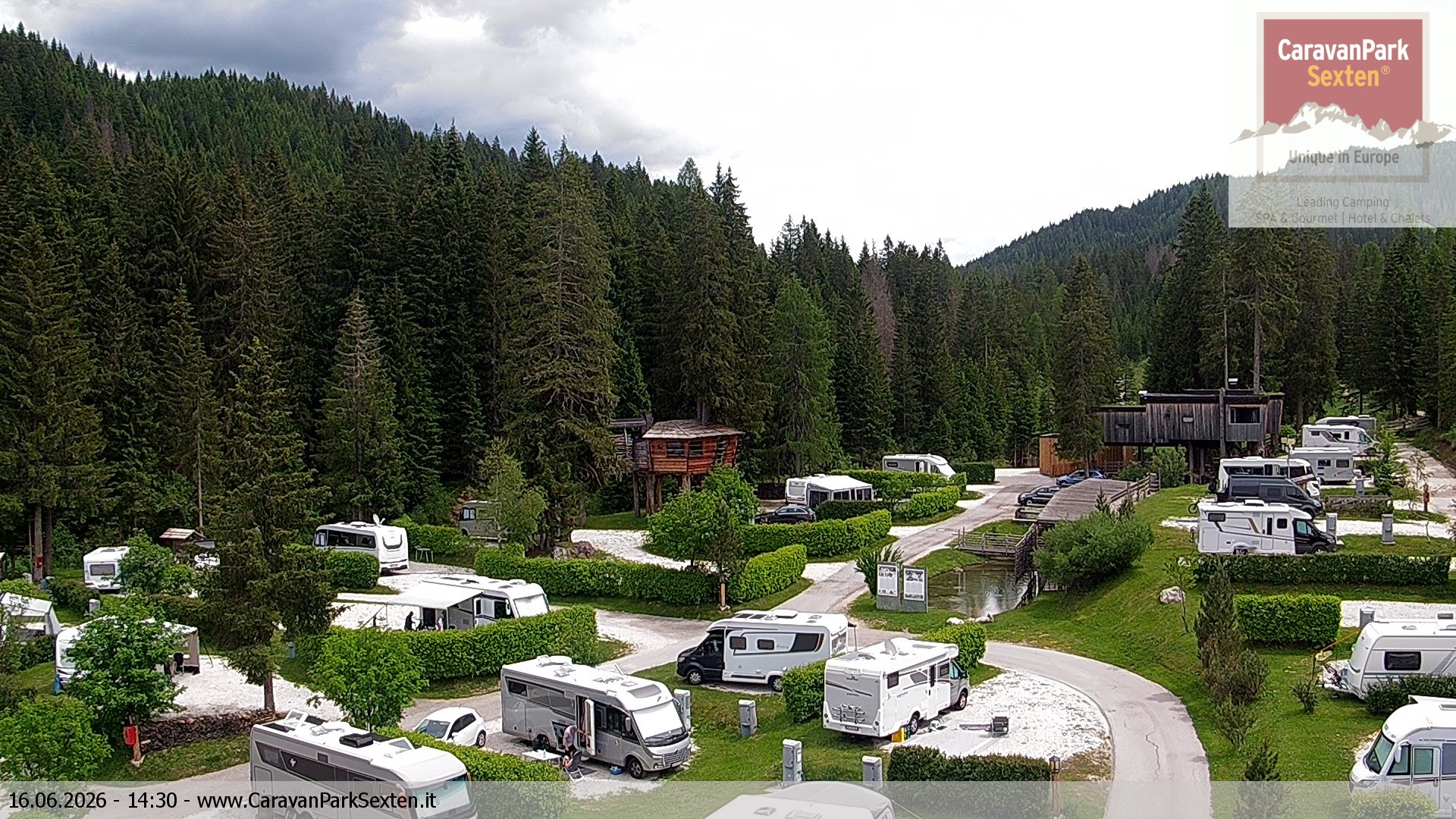 Archiv Foto Webcam Caravanpark in Sexten - Moos