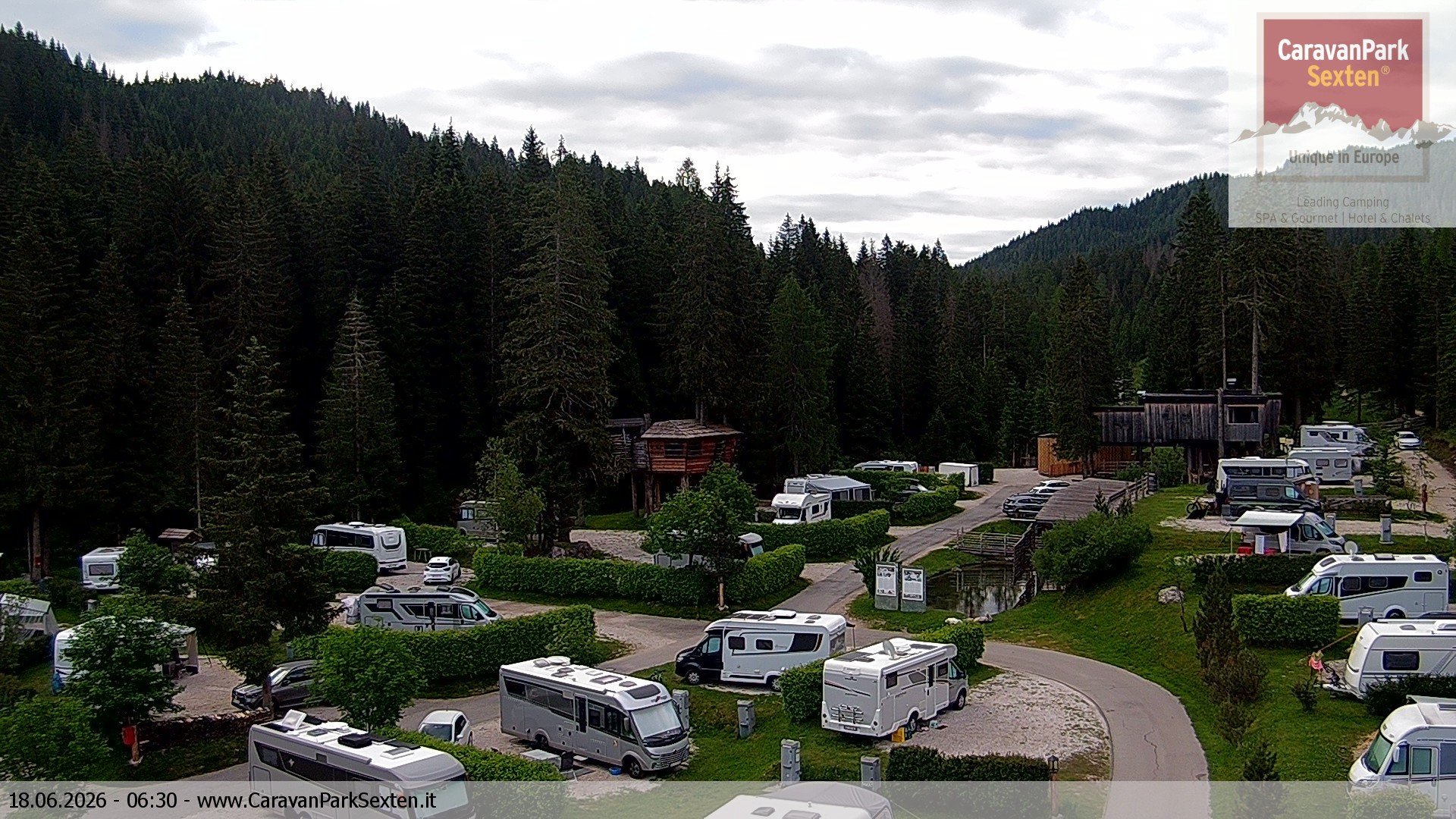 Archiv Foto Webcam Caravanpark in Sexten - Moos