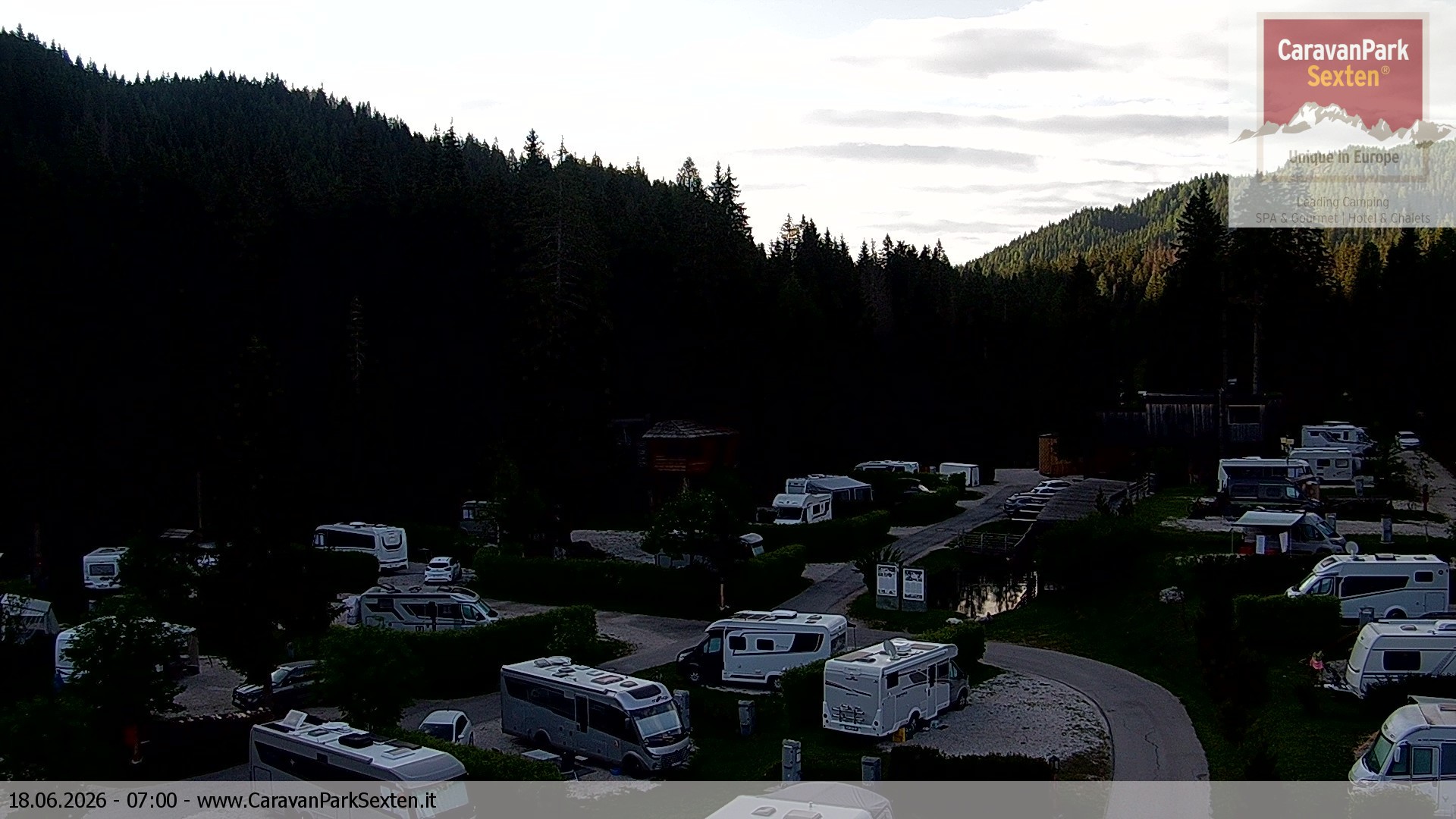 Archiv Foto Webcam Caravanpark in Sexten - Moos