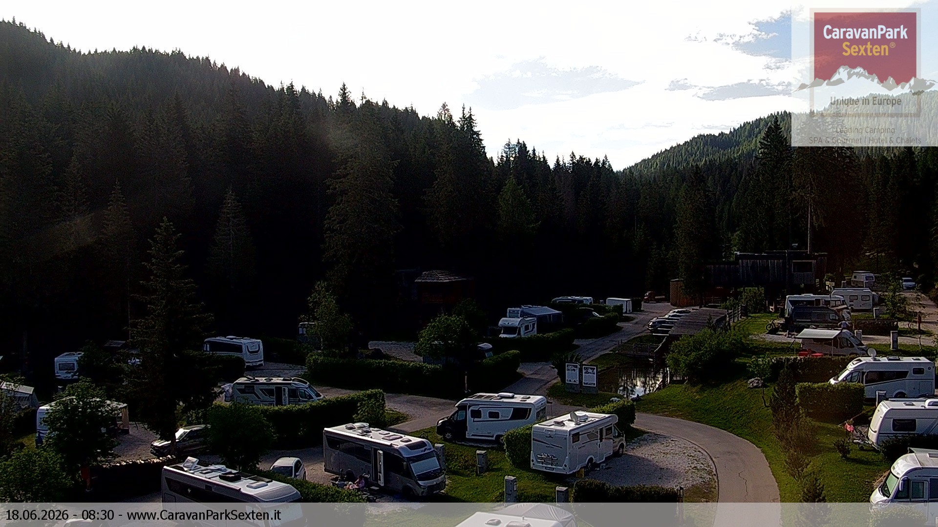 Archiv Foto Webcam Caravanpark in Sexten - Moos