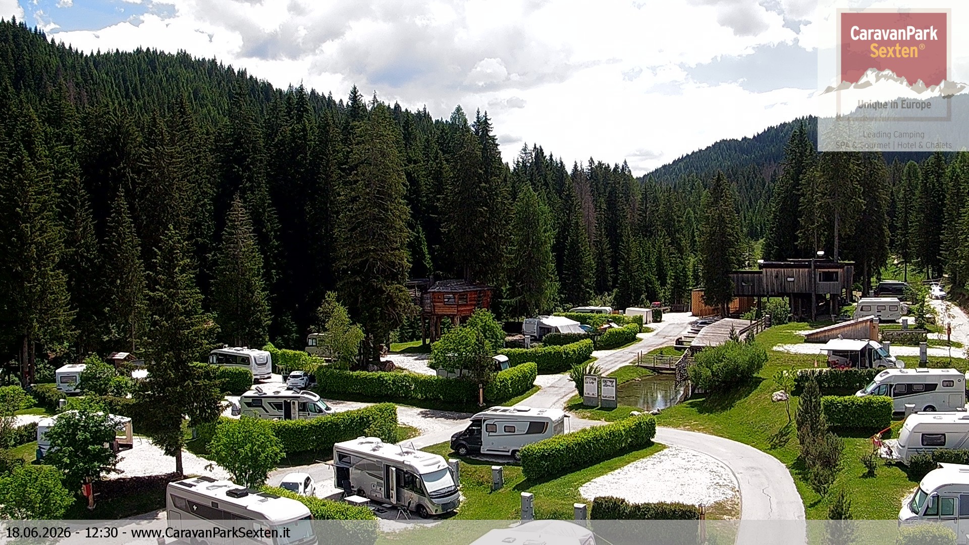 Archiv Foto Webcam Caravanpark in Sexten - Moos