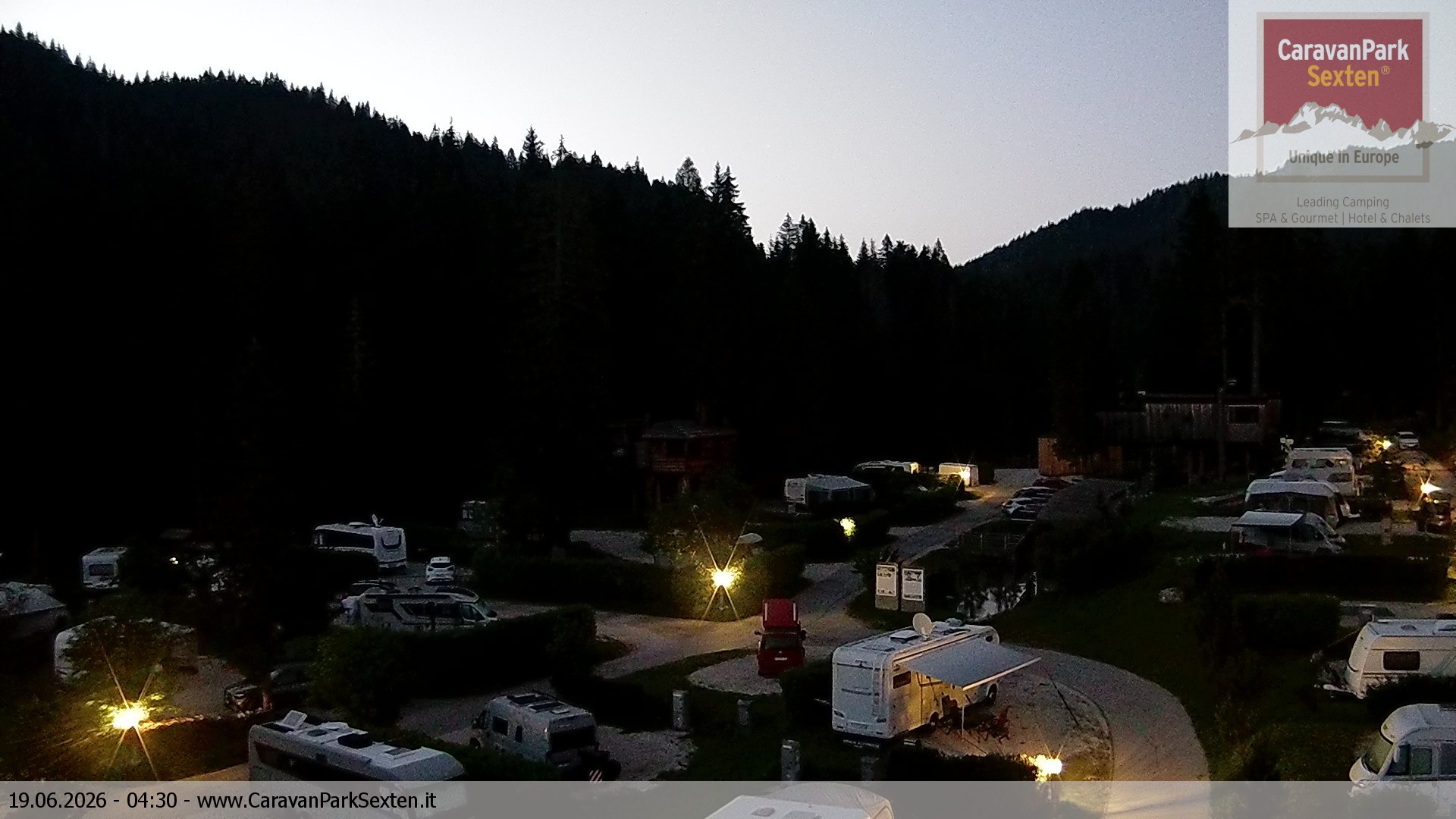 Archiv Foto Webcam Caravanpark in Sexten - Moos