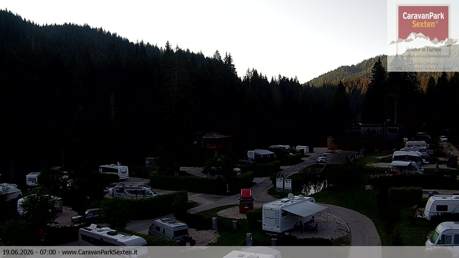 Archiv Foto Webcam Caravanpark in Sexten - Moos