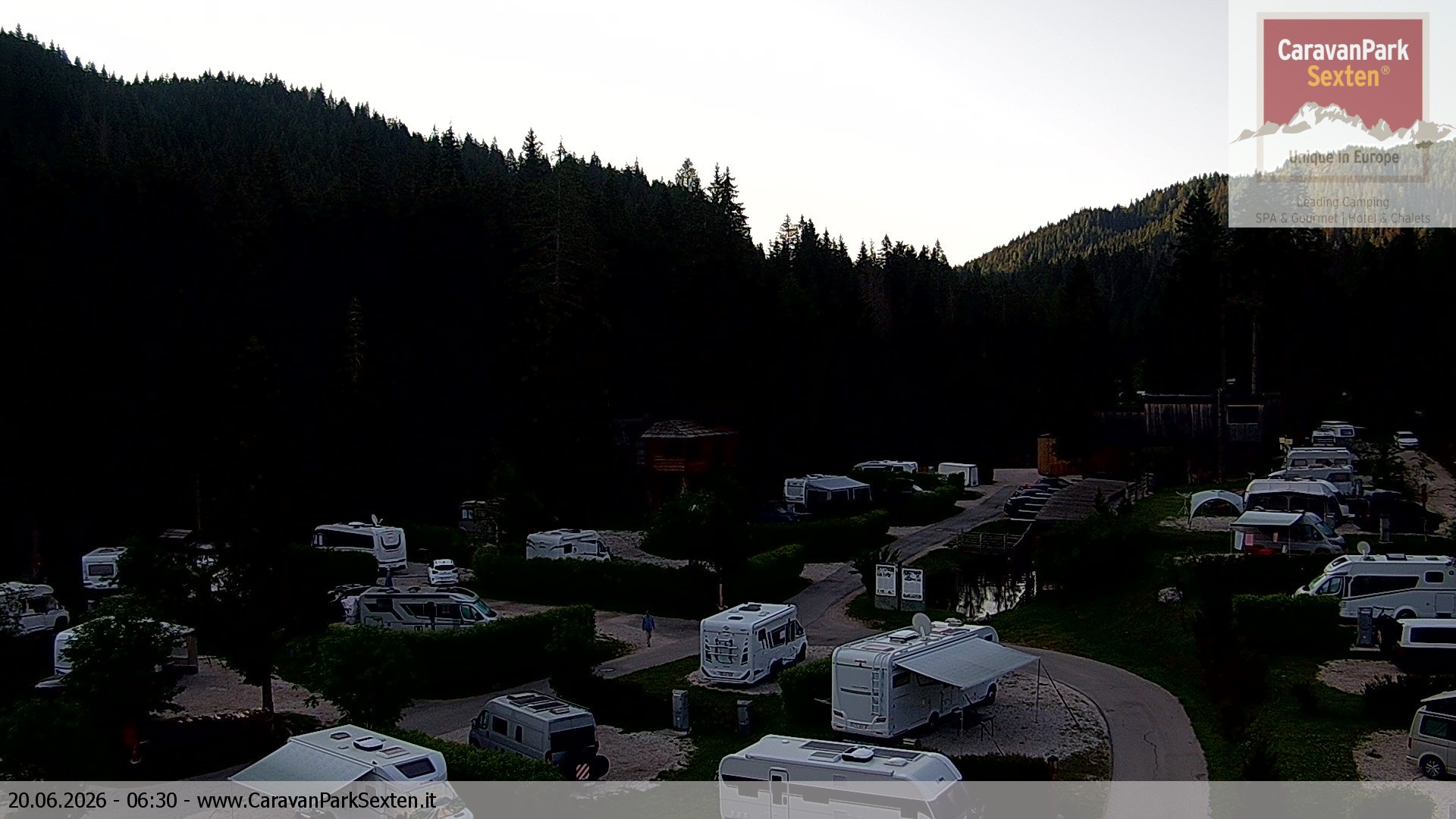Archived image Webcam Sexten-Moos: caravanpark