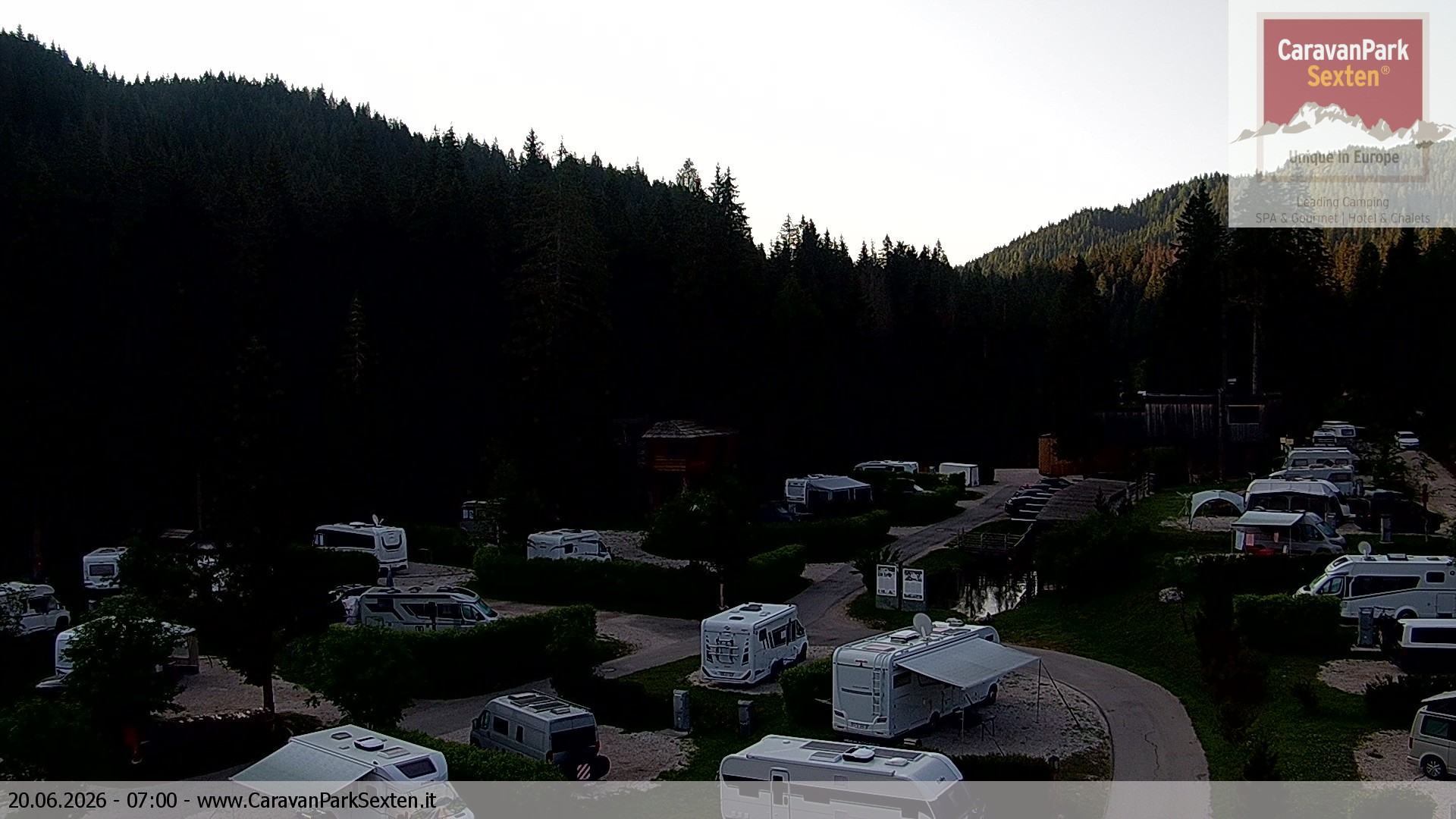 Archived image Webcam Sexten-Moos: caravanpark