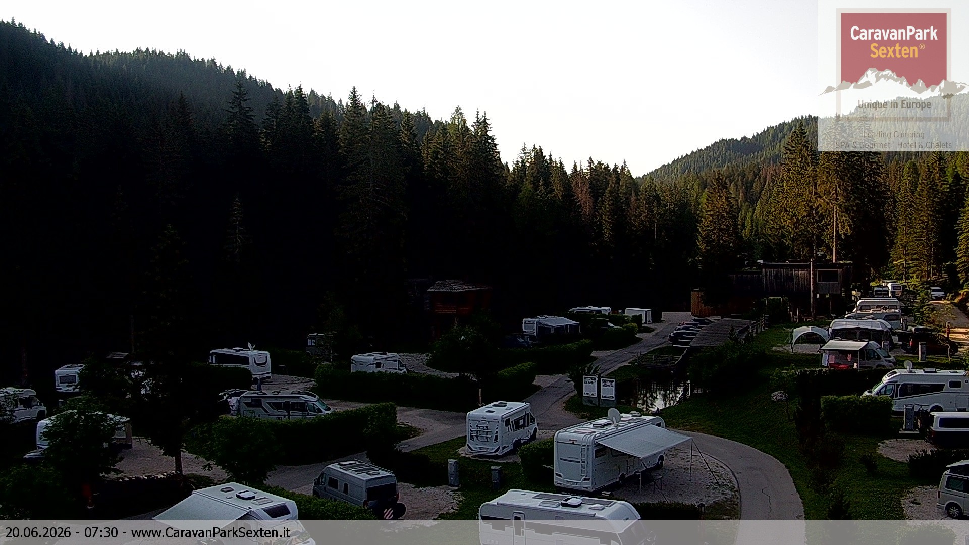 Archived image Webcam Sexten-Moos: caravanpark