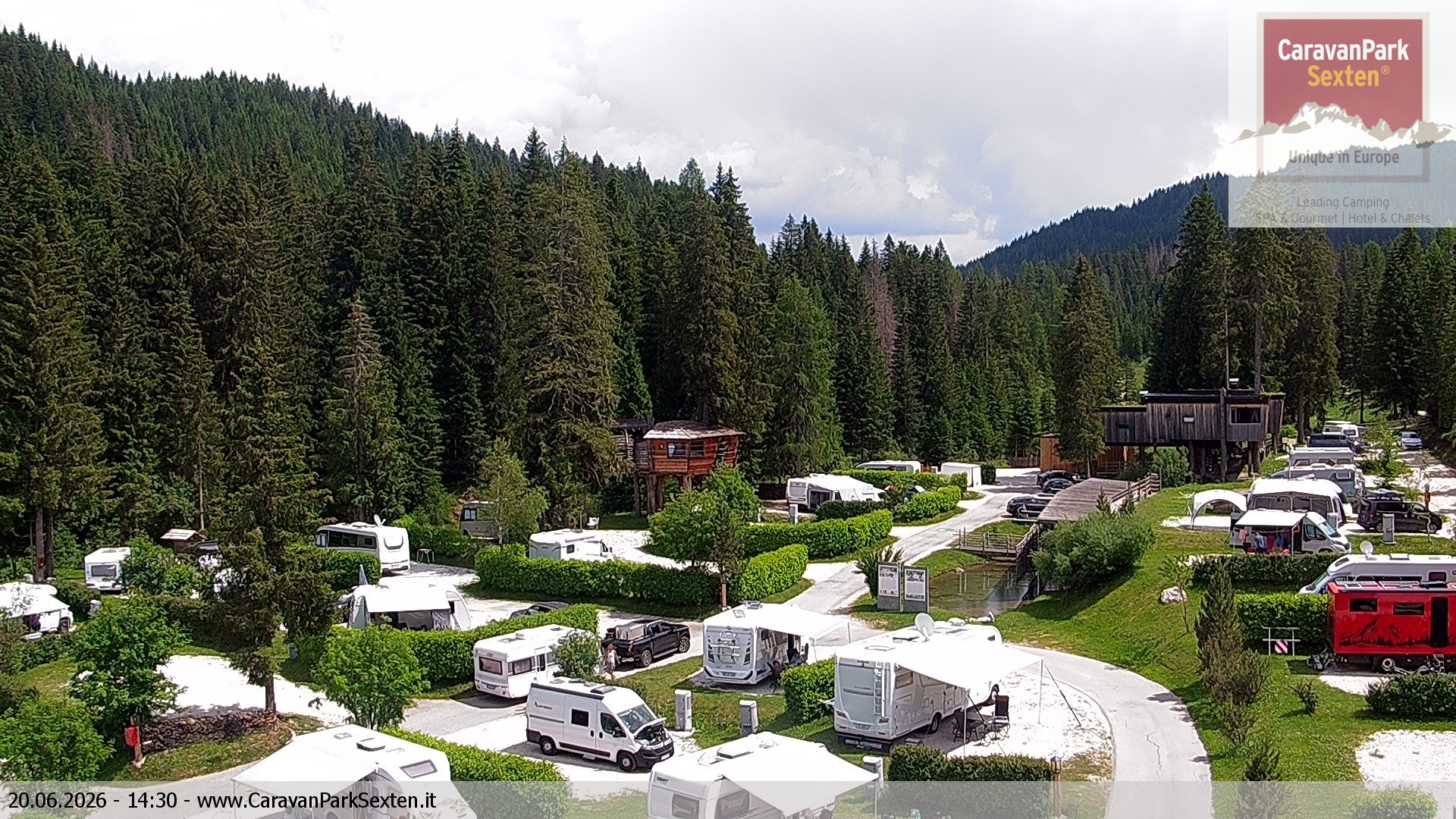 Archived image Webcam Sexten-Moos: caravanpark