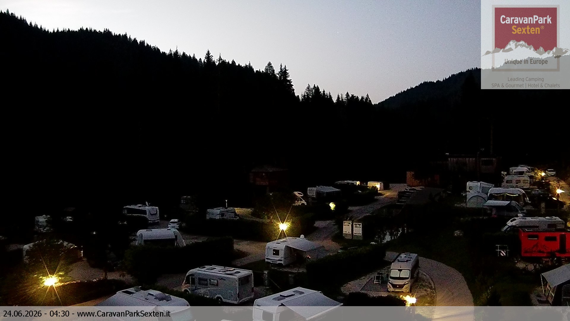 Archiv Foto Webcam Caravanpark in Sexten - Moos