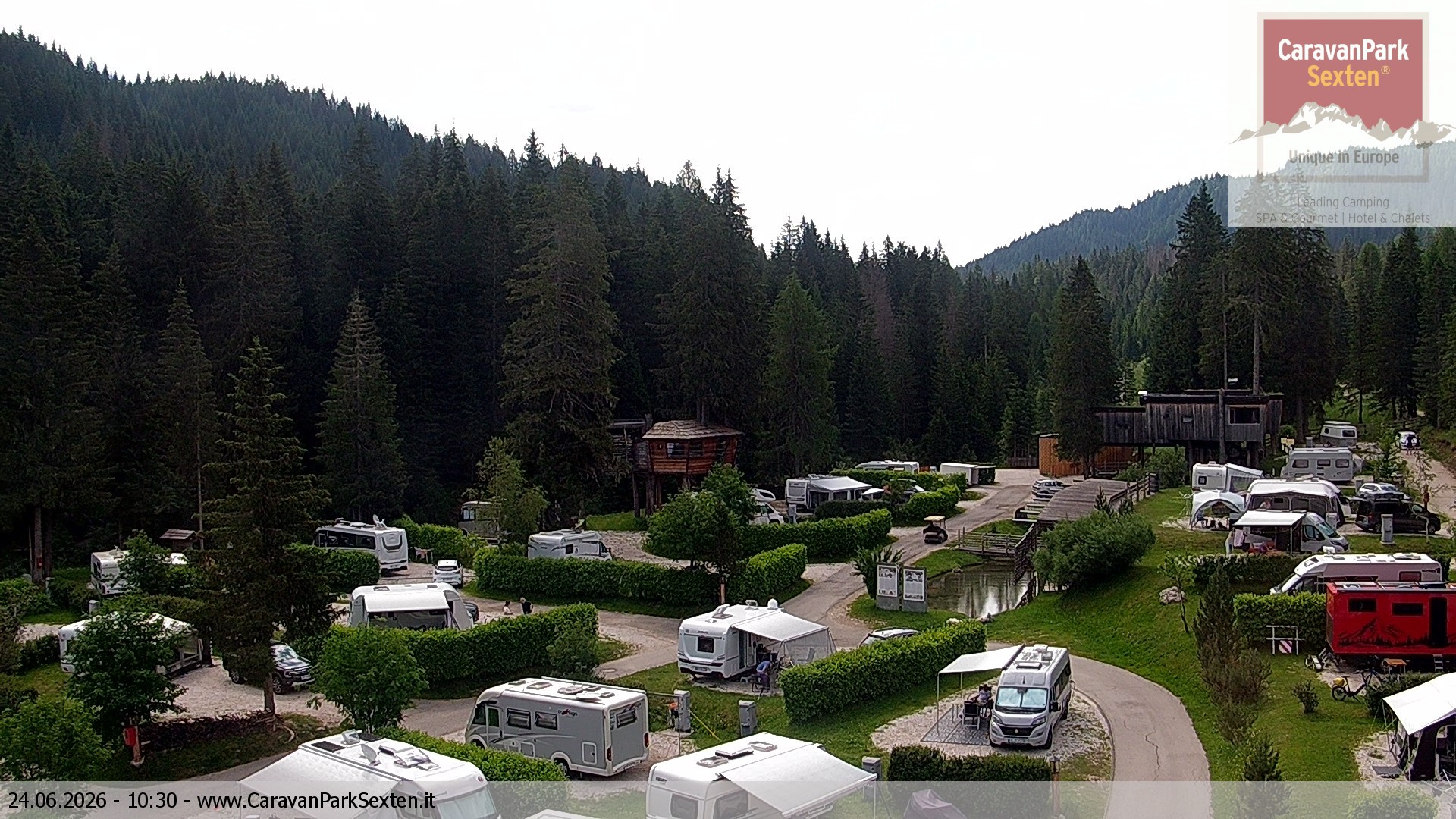 Archiv Foto Webcam Caravanpark in Sexten - Moos