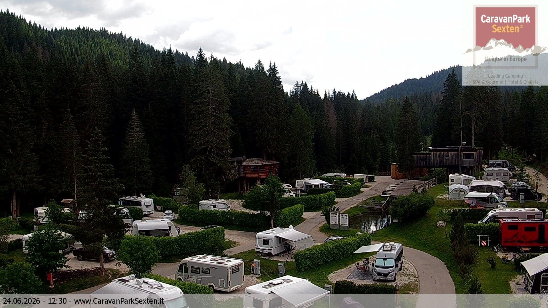 Archiv Foto Webcam Caravanpark in Sexten - Moos