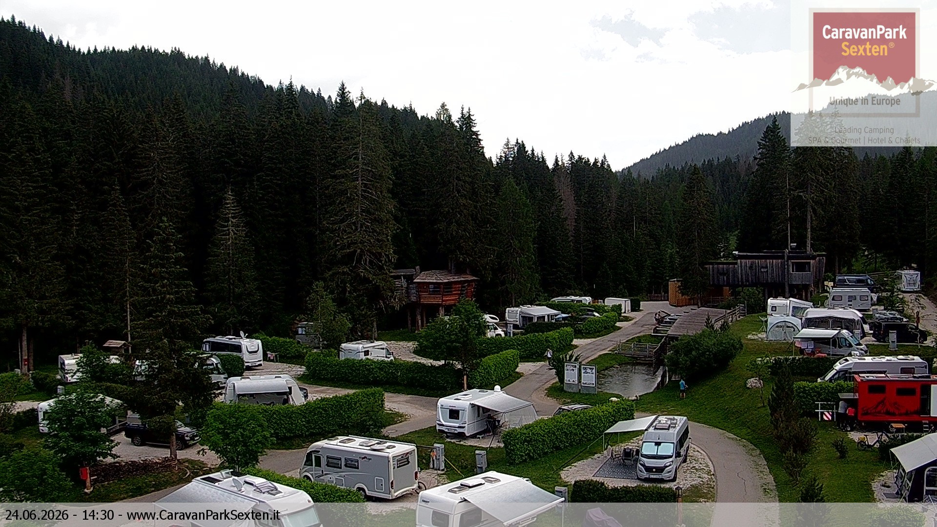 Archiv Foto Webcam Caravanpark in Sexten - Moos
