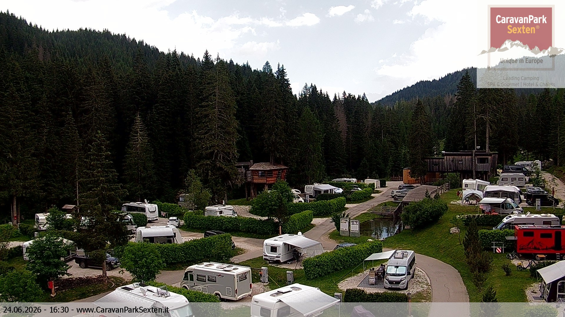 Archiv Foto Webcam Caravanpark in Sexten - Moos
