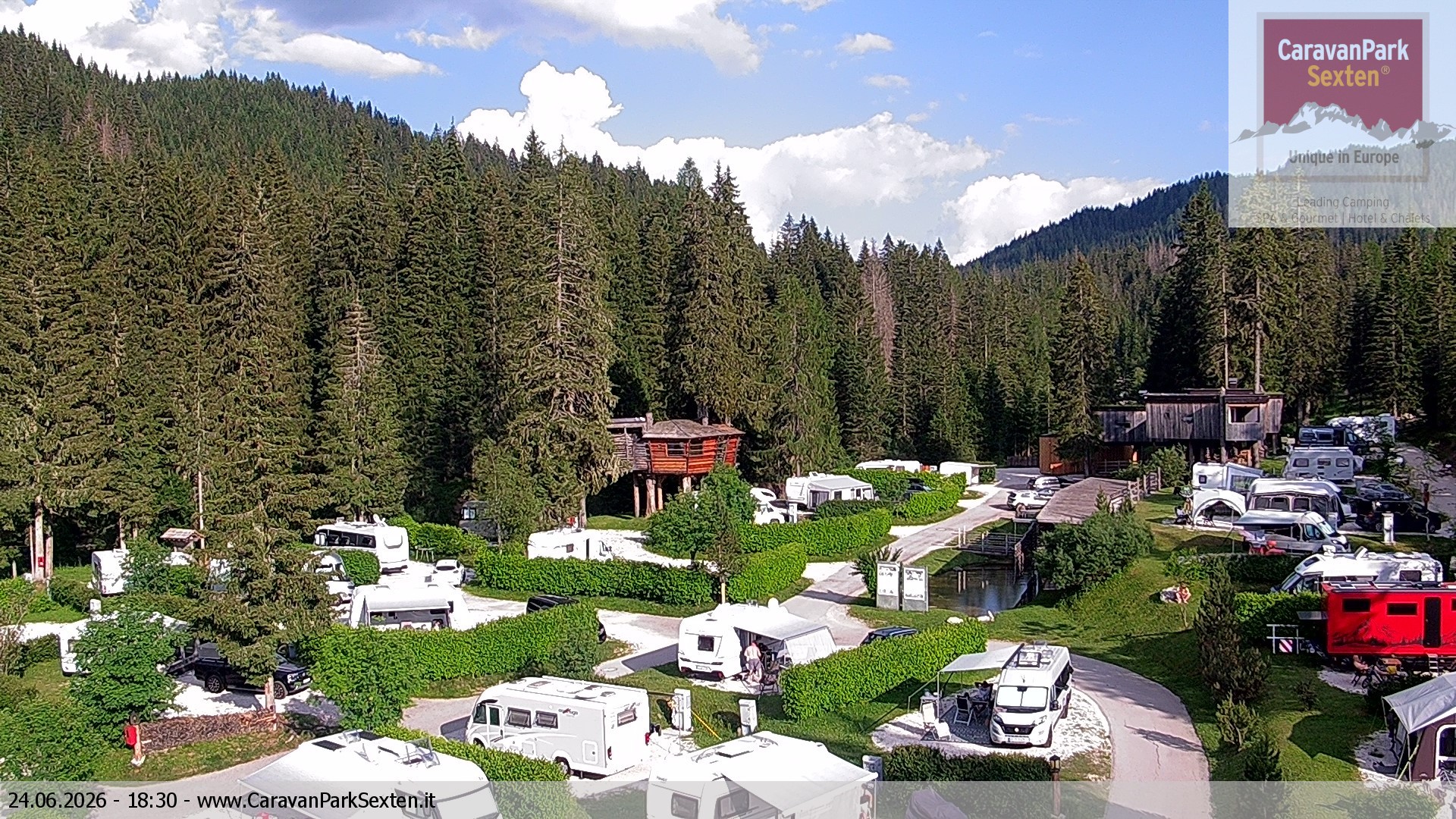 Archiv Foto Webcam Caravanpark in Sexten - Moos