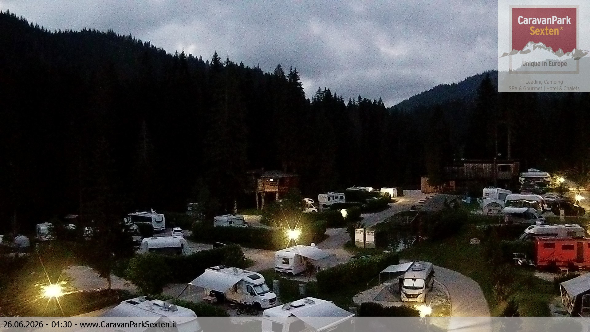 Archiv Foto Webcam Caravanpark in Sexten - Moos
