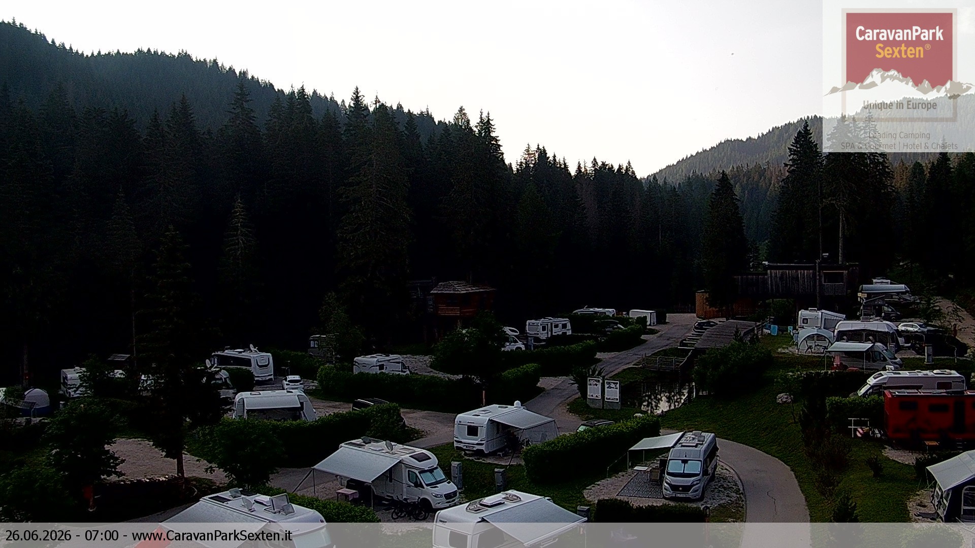 Archiv Foto Webcam Caravanpark in Sexten - Moos