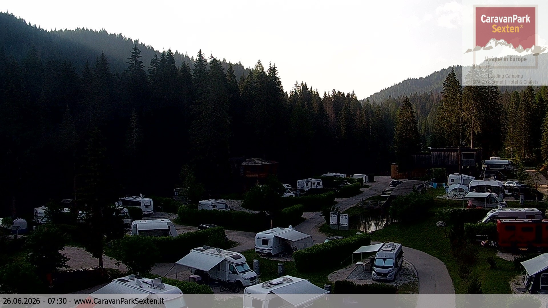 Archiv Foto Webcam Caravanpark in Sexten - Moos