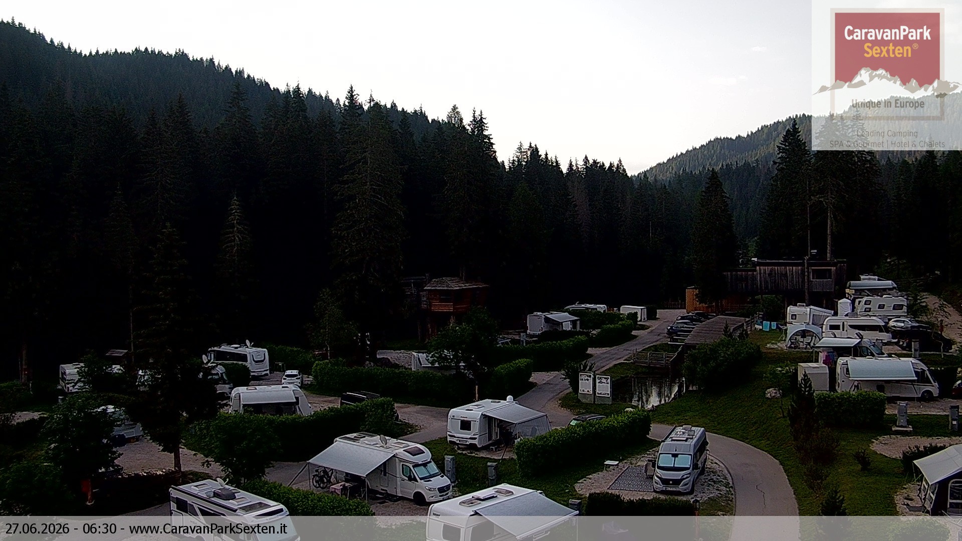 Archived image Webcam Sexten-Moos: caravanpark