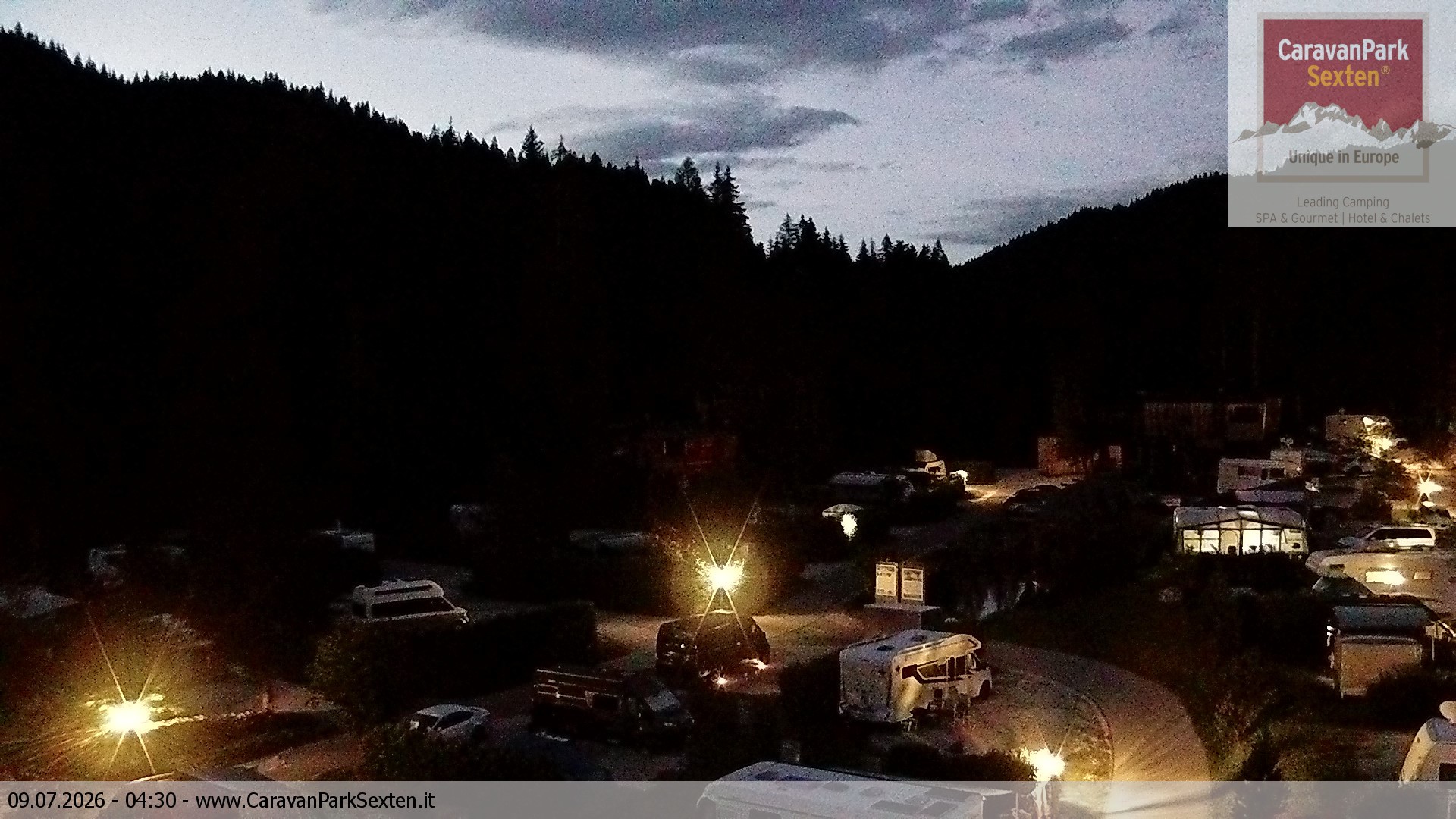 Archiv Foto Webcam Caravanpark in Sexten - Moos