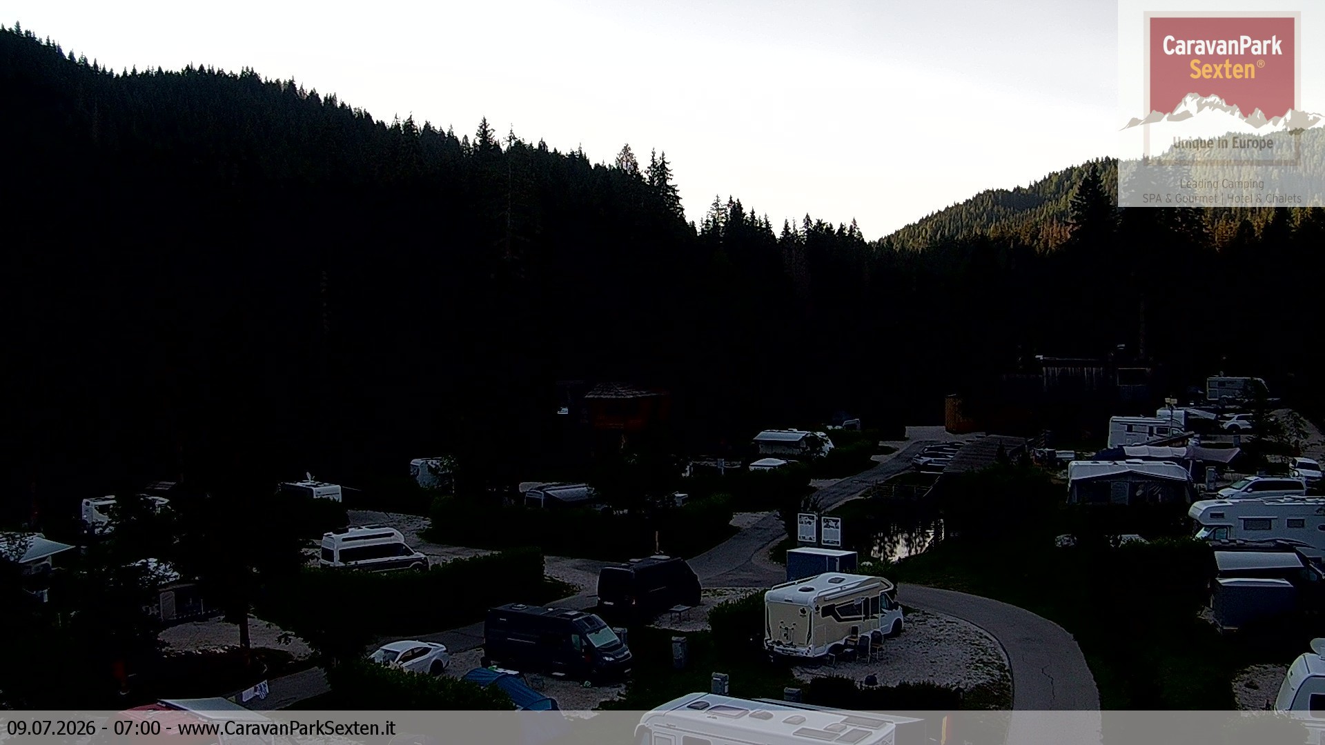 Archiv Foto Webcam Caravanpark in Sexten - Moos