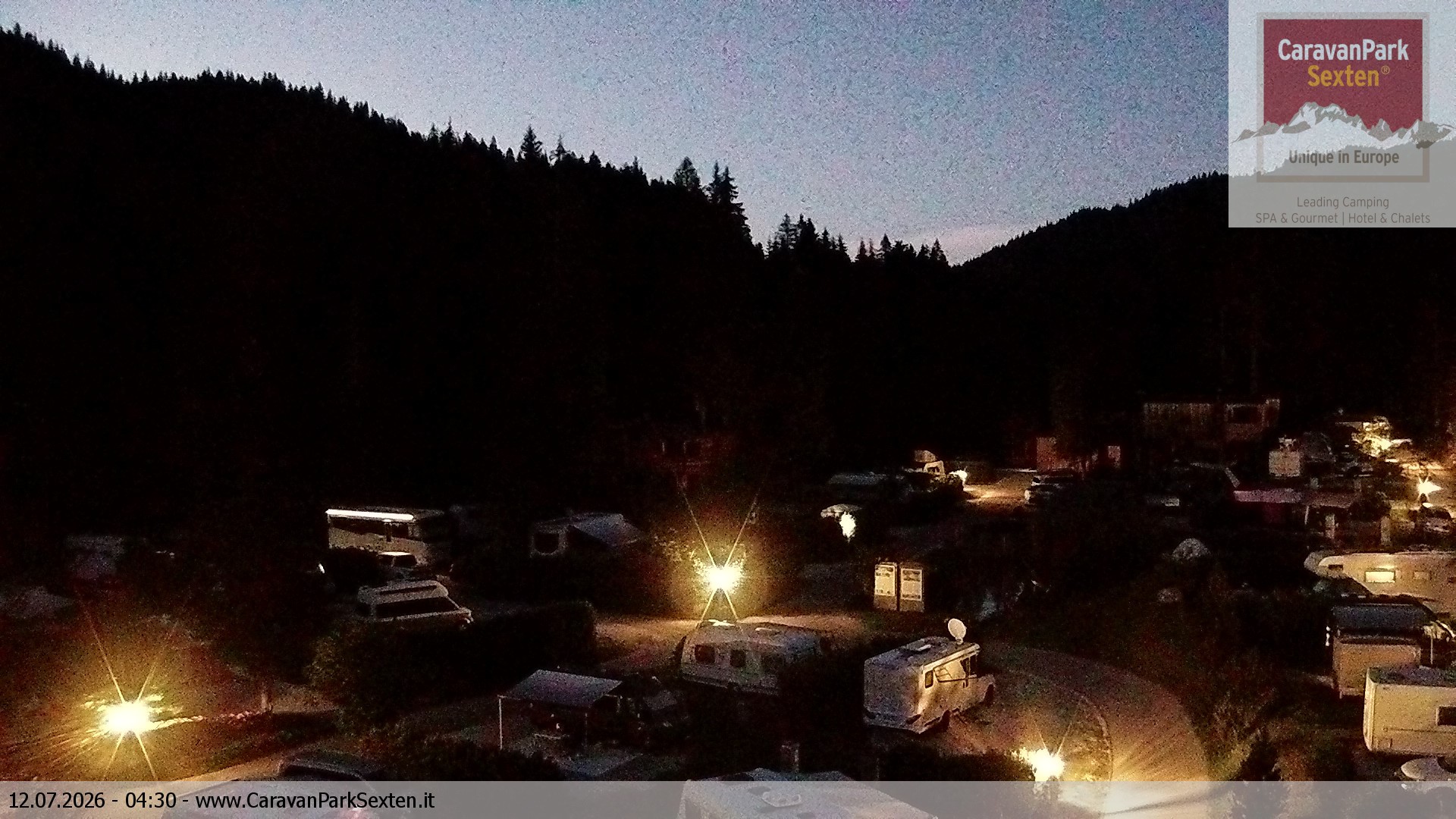Archiv Foto Webcam Caravanpark in Sexten - Moos