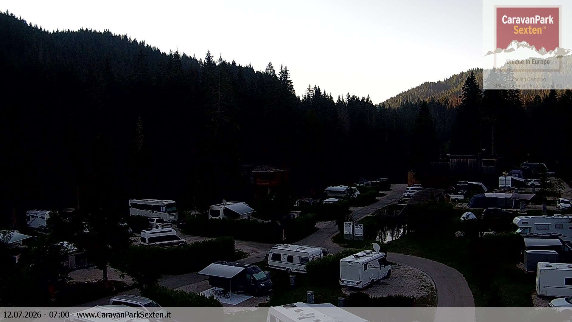 Archiv Foto Webcam Caravanpark in Sexten - Moos