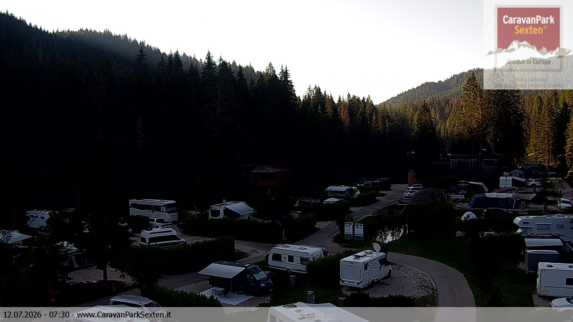 Archiv Foto Webcam Caravanpark in Sexten - Moos