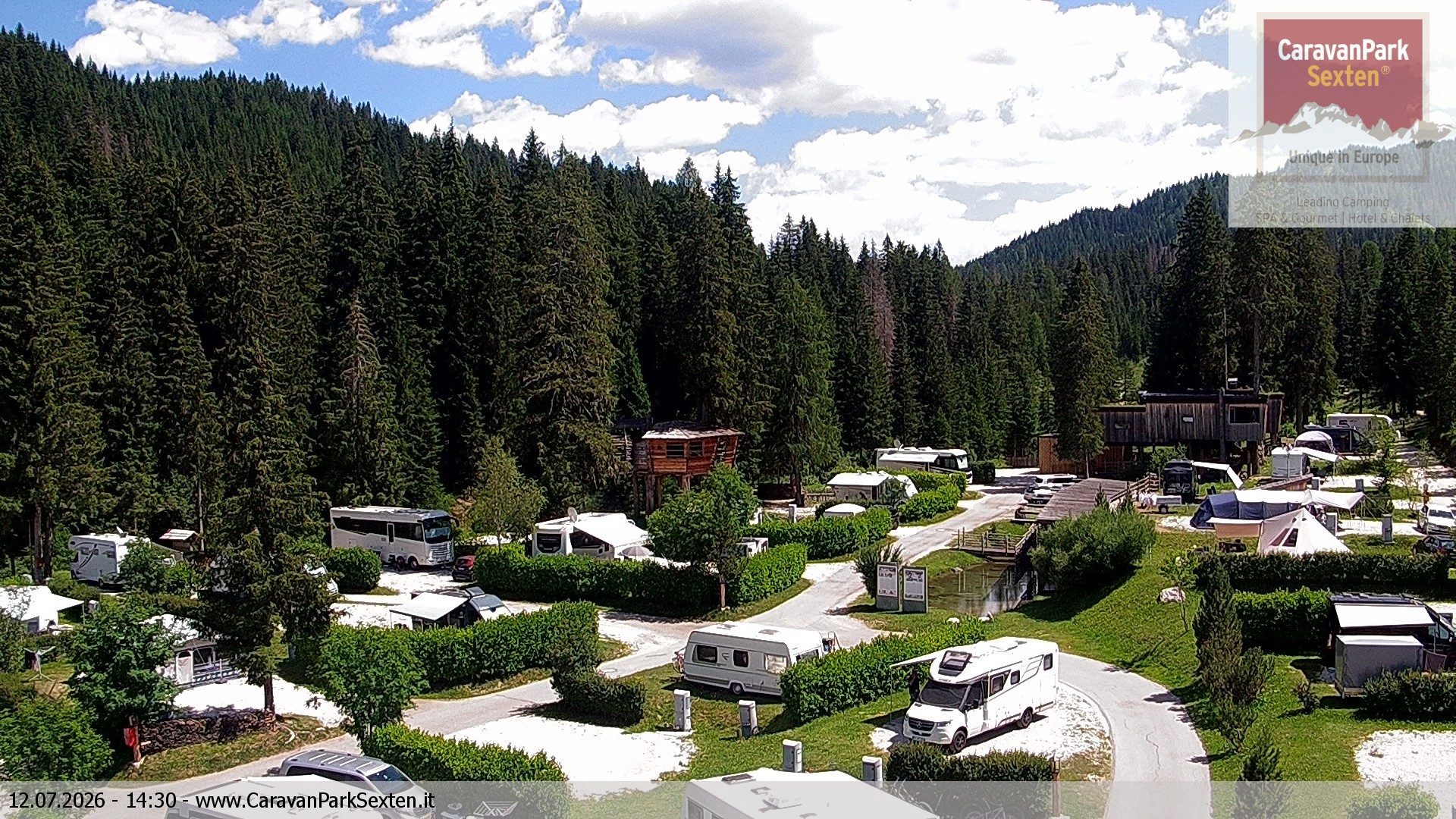 Archiv Foto Webcam Caravanpark in Sexten - Moos