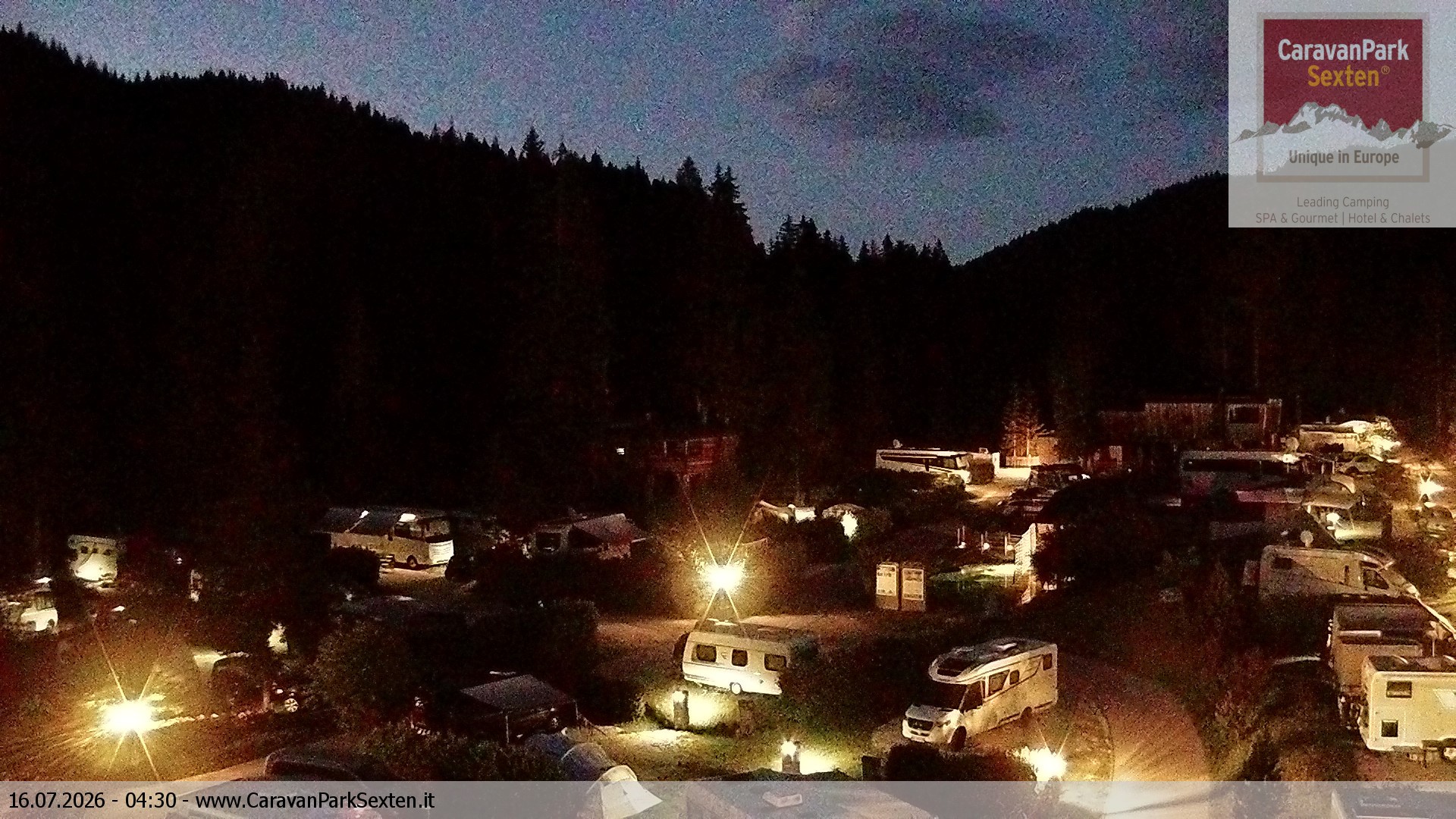 Archiv Foto Webcam Caravanpark in Sexten - Moos
