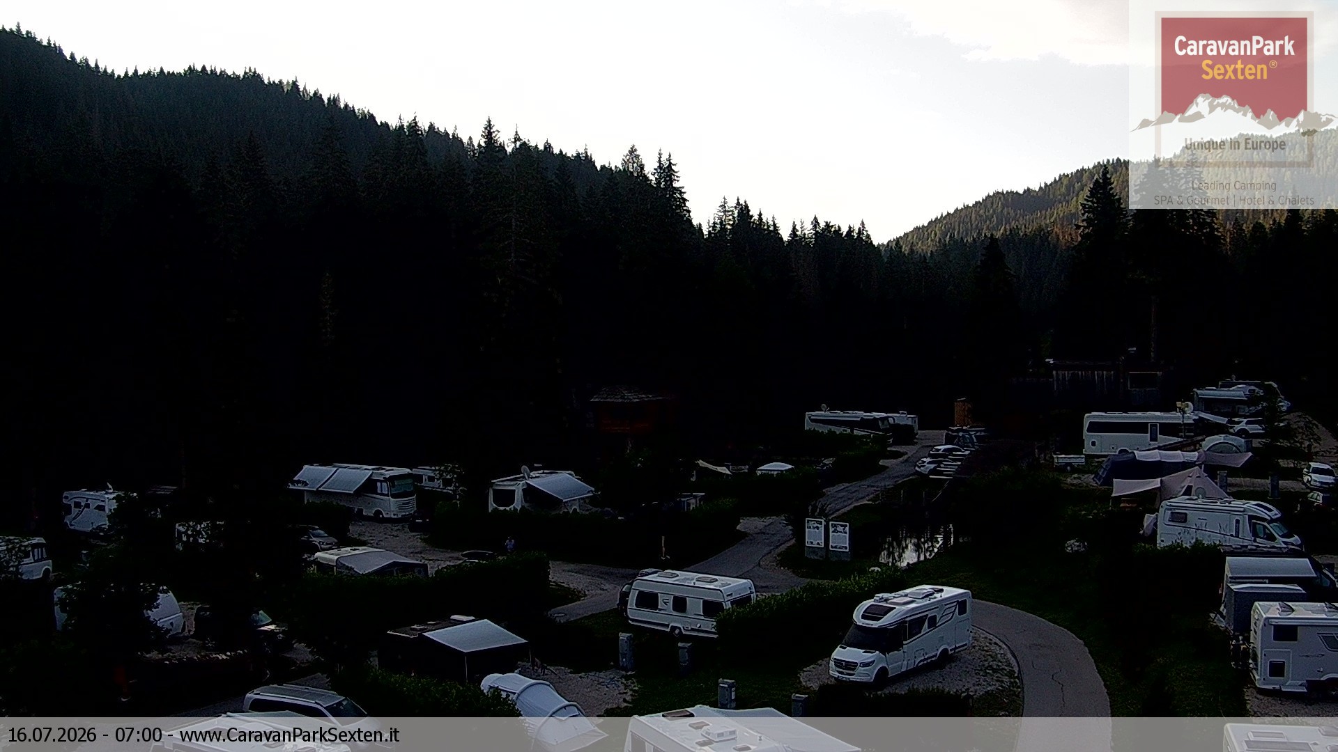 Archiv Foto Webcam Caravanpark in Sexten - Moos