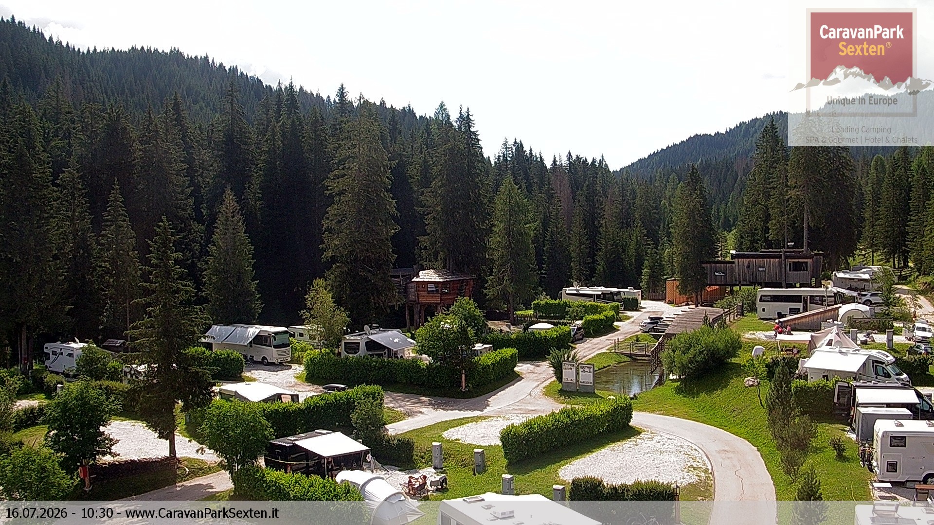 Archiv Foto Webcam Caravanpark in Sexten - Moos